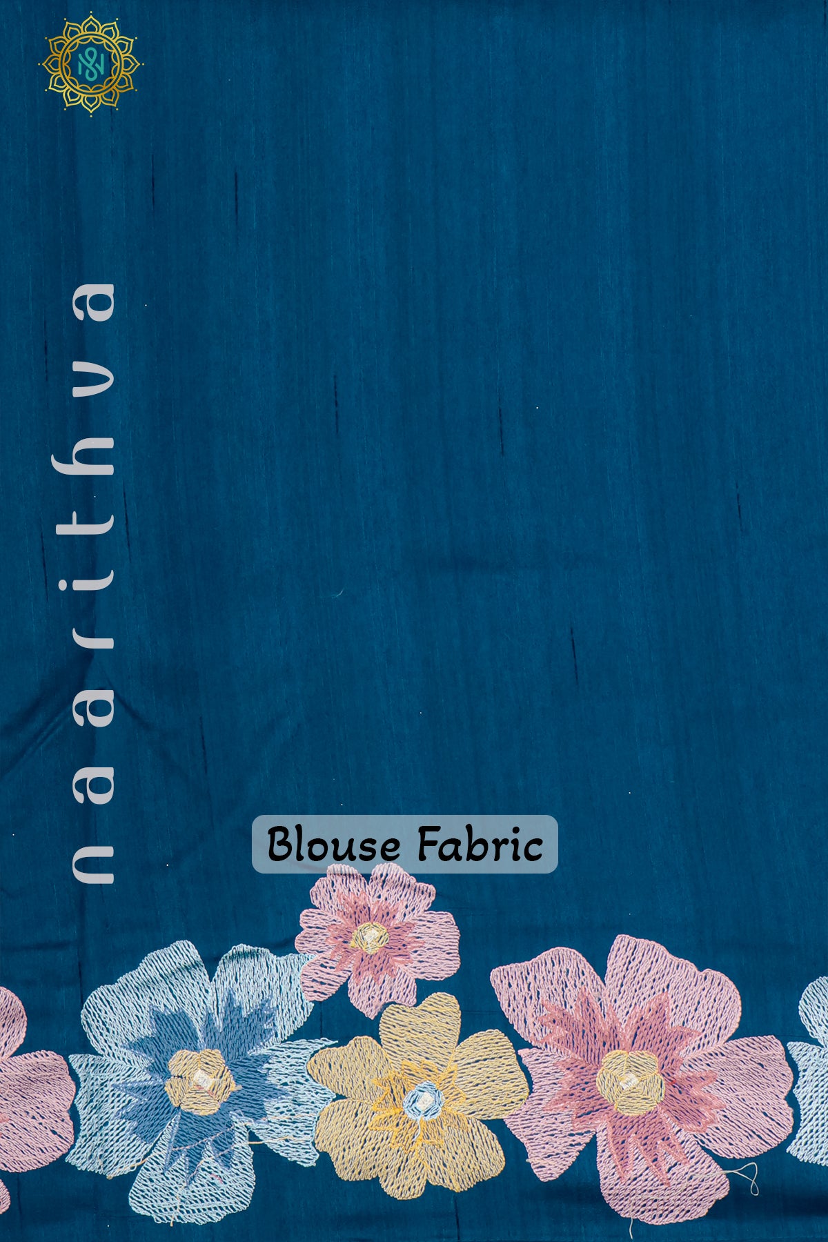 BLUE - SEMI TUSSAR SILK WITH EMBROIDER