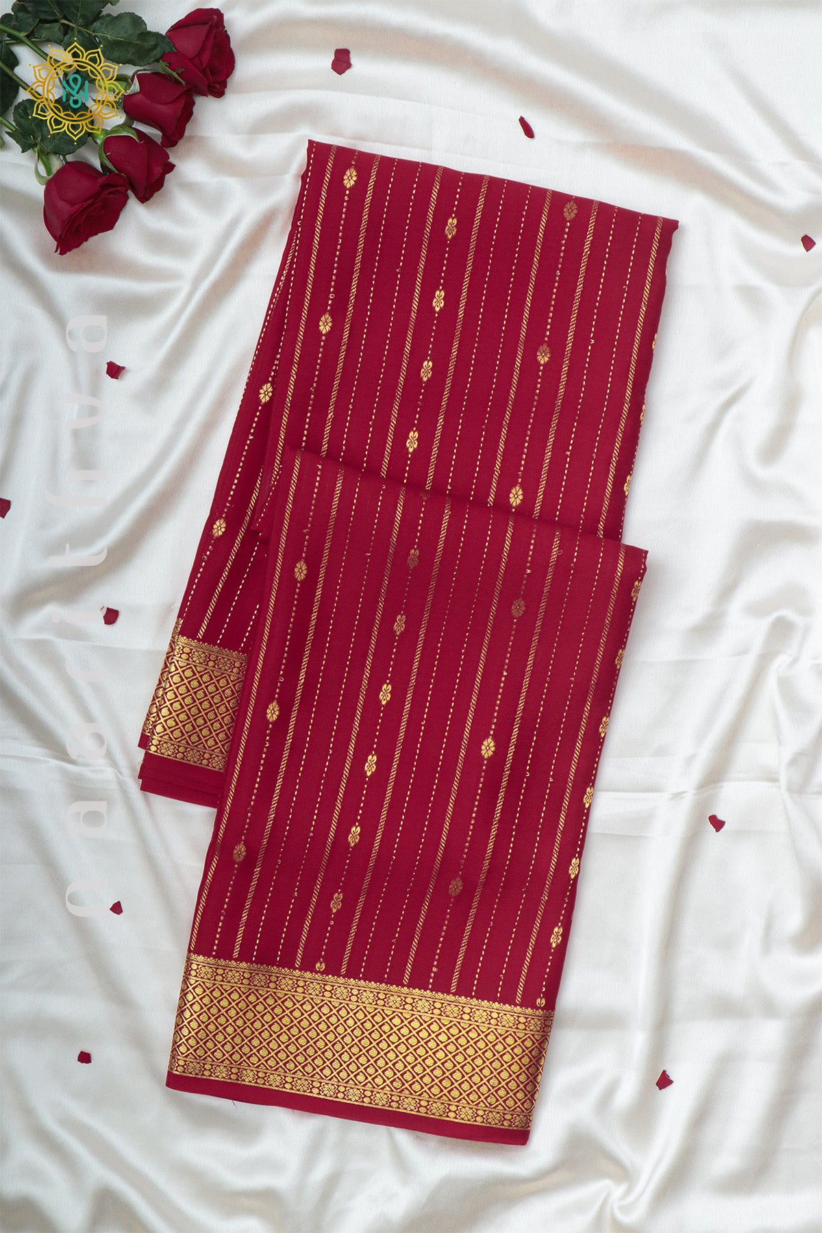 RED - PURE MYSORE CREPE SILK