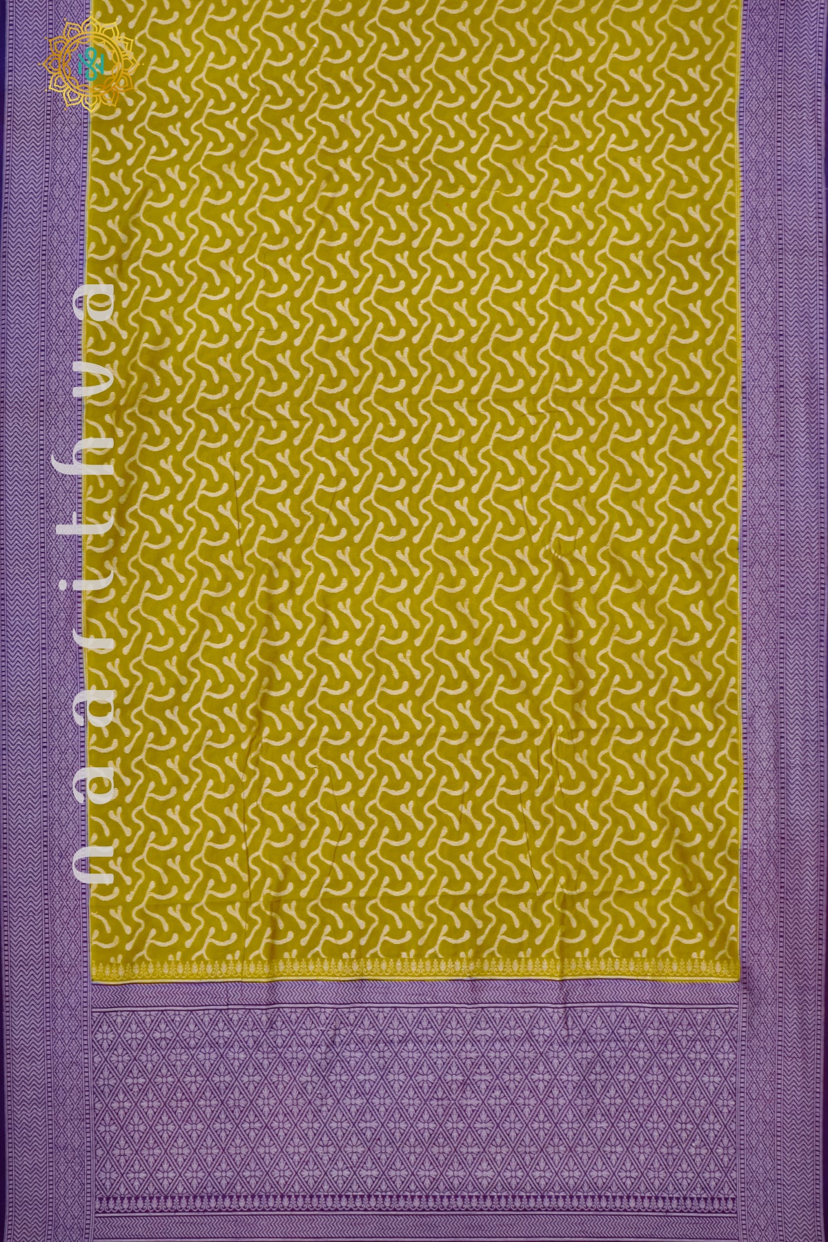 MUSTARD WITH PURPLE - JUTE COTTON