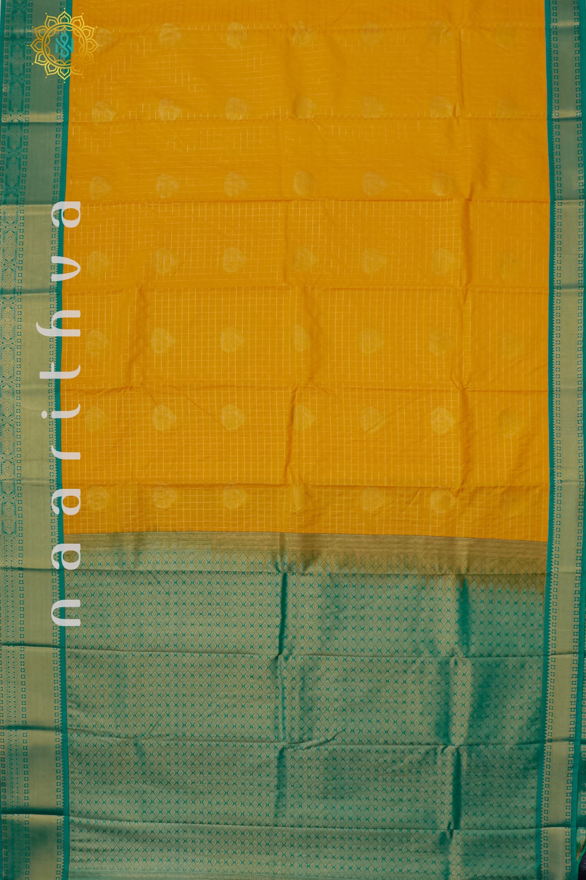 YELLOW WITH CYAN GREEN - SEMI KANCHI