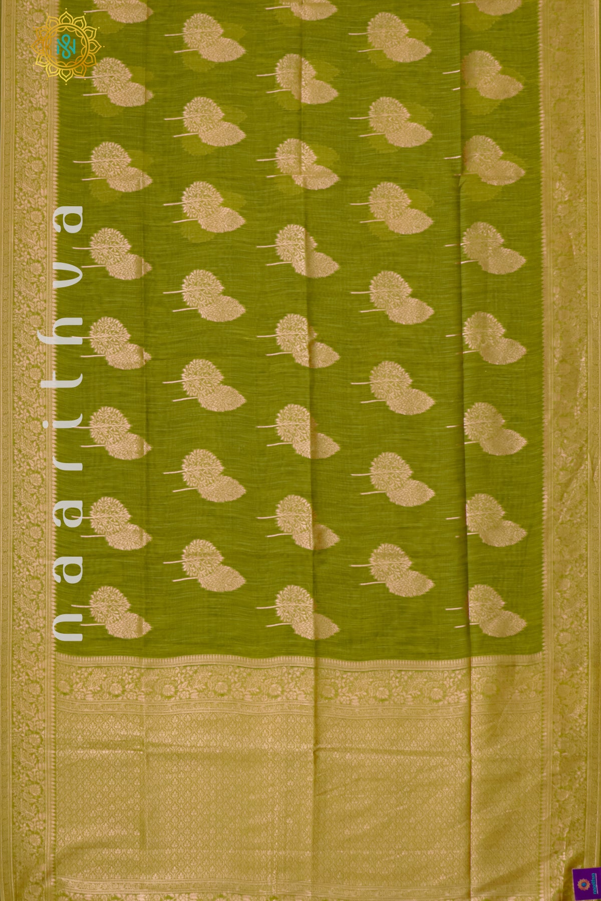 PARROT GREEN - SEMI RAW SILK