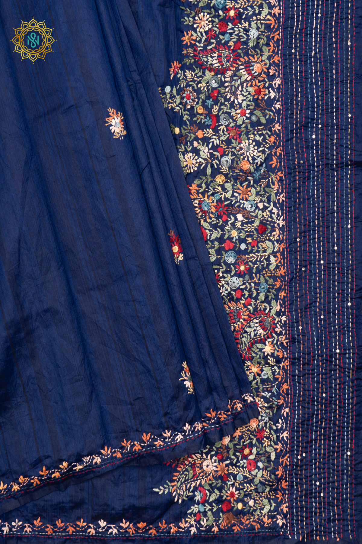 NAVY BLUE - SEMI TUSSAR SILK