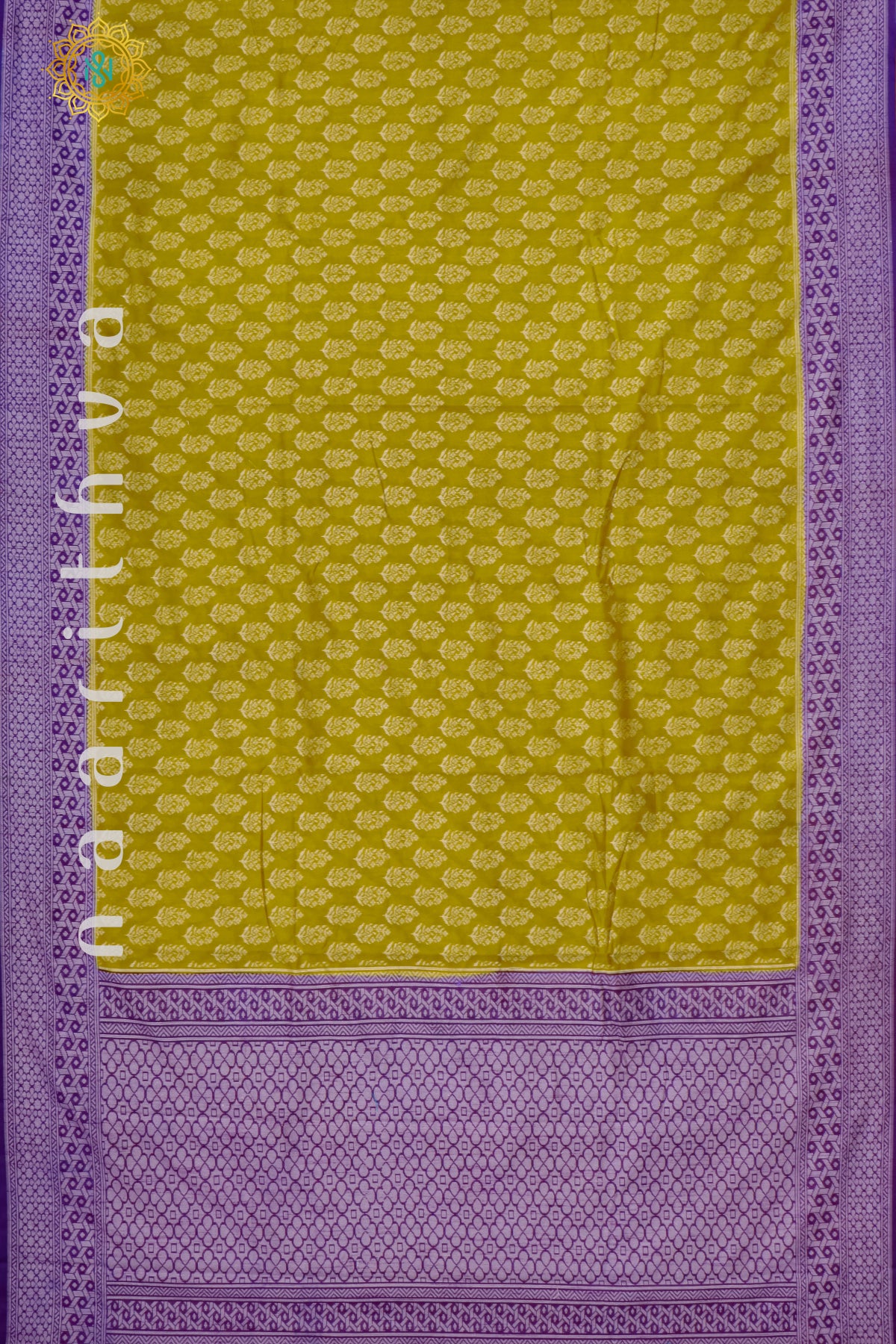 MUSTARD WITH PURPLE - JUTE COTTON