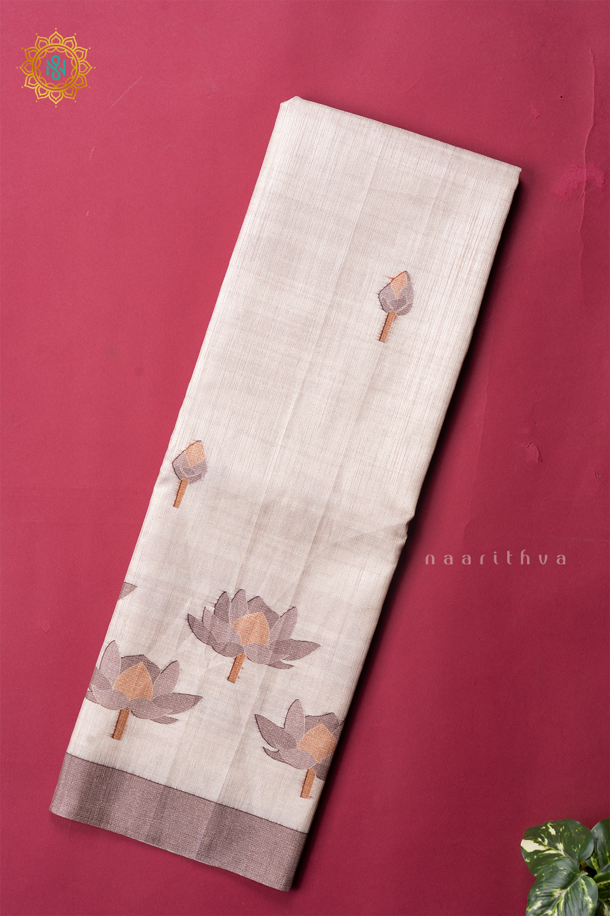 OFF WHITE WITH LIGHT BROWN - KOTHA TUSSAR