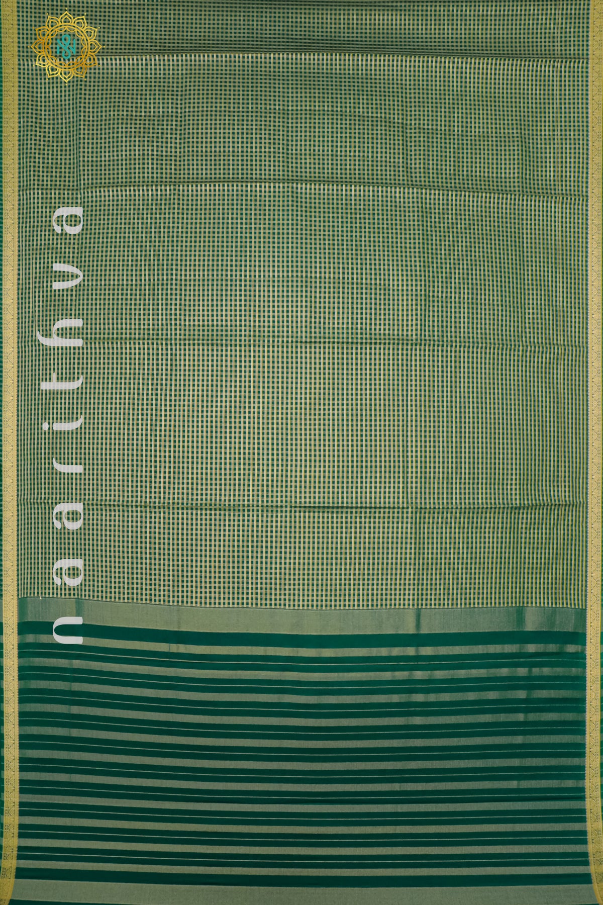 BOTTLE GREEN - SEMI MYSORE CREPE SILK