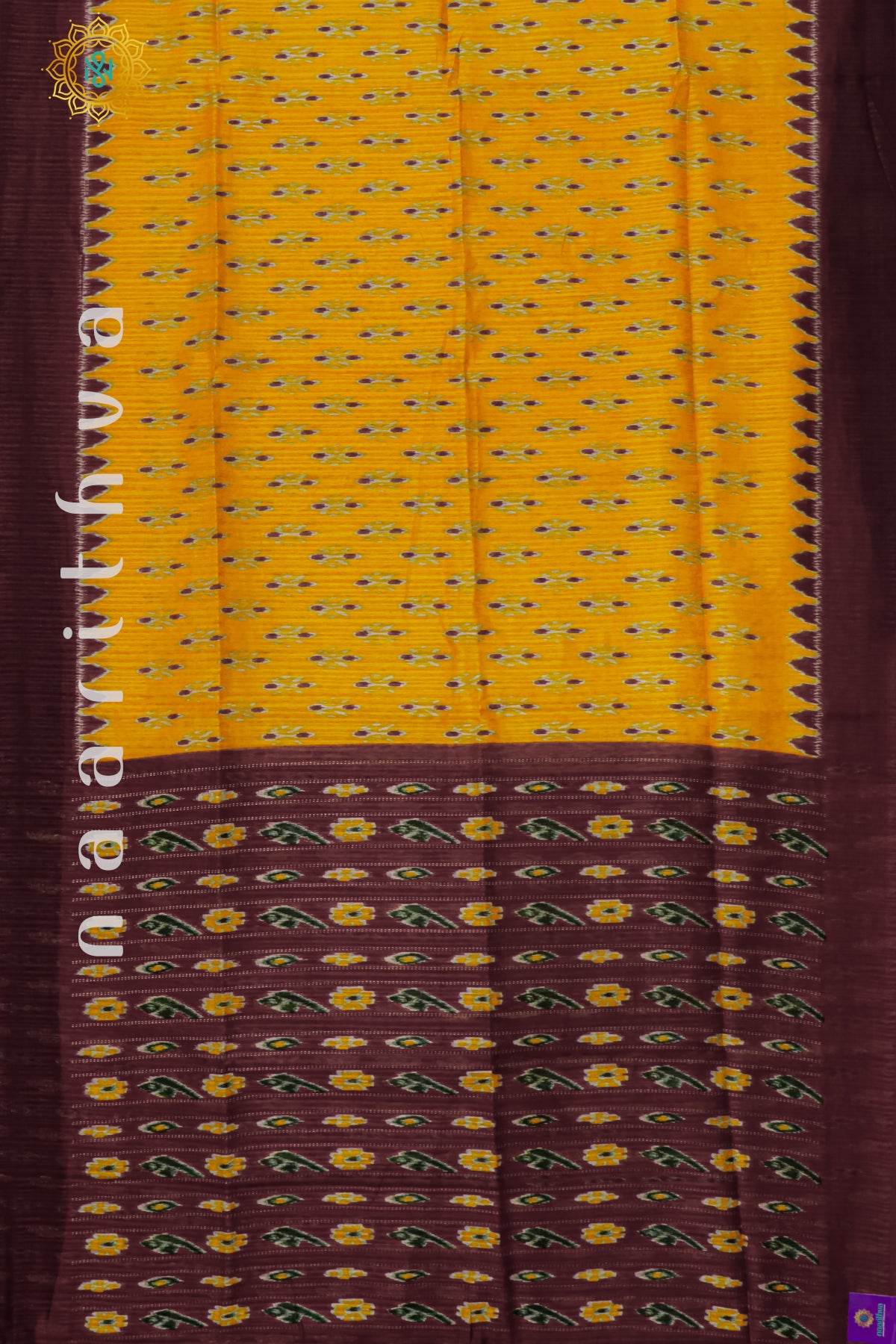 YELLOW WITH MAROON - JUTE COTTON