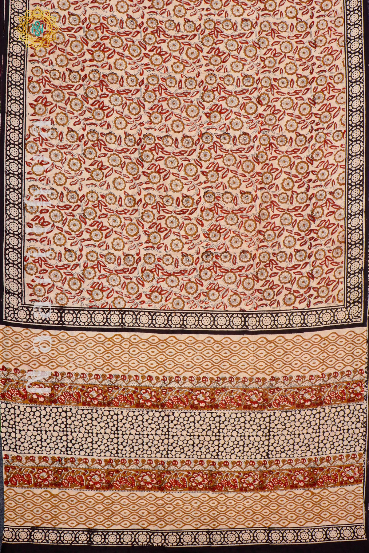 BEIGE WITH BLACK - MUL COTTON