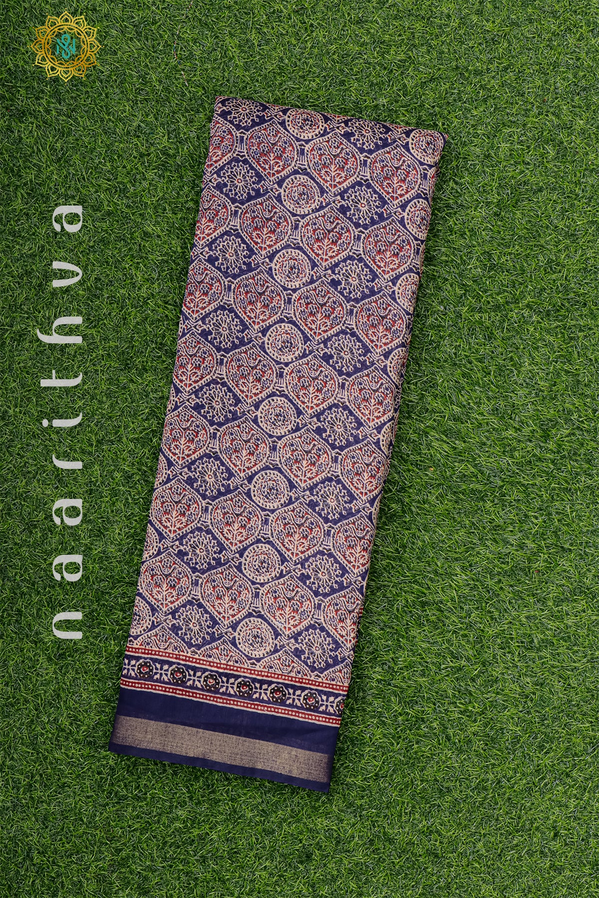 NAVY BLUE - CHANDERI SILK COTTON