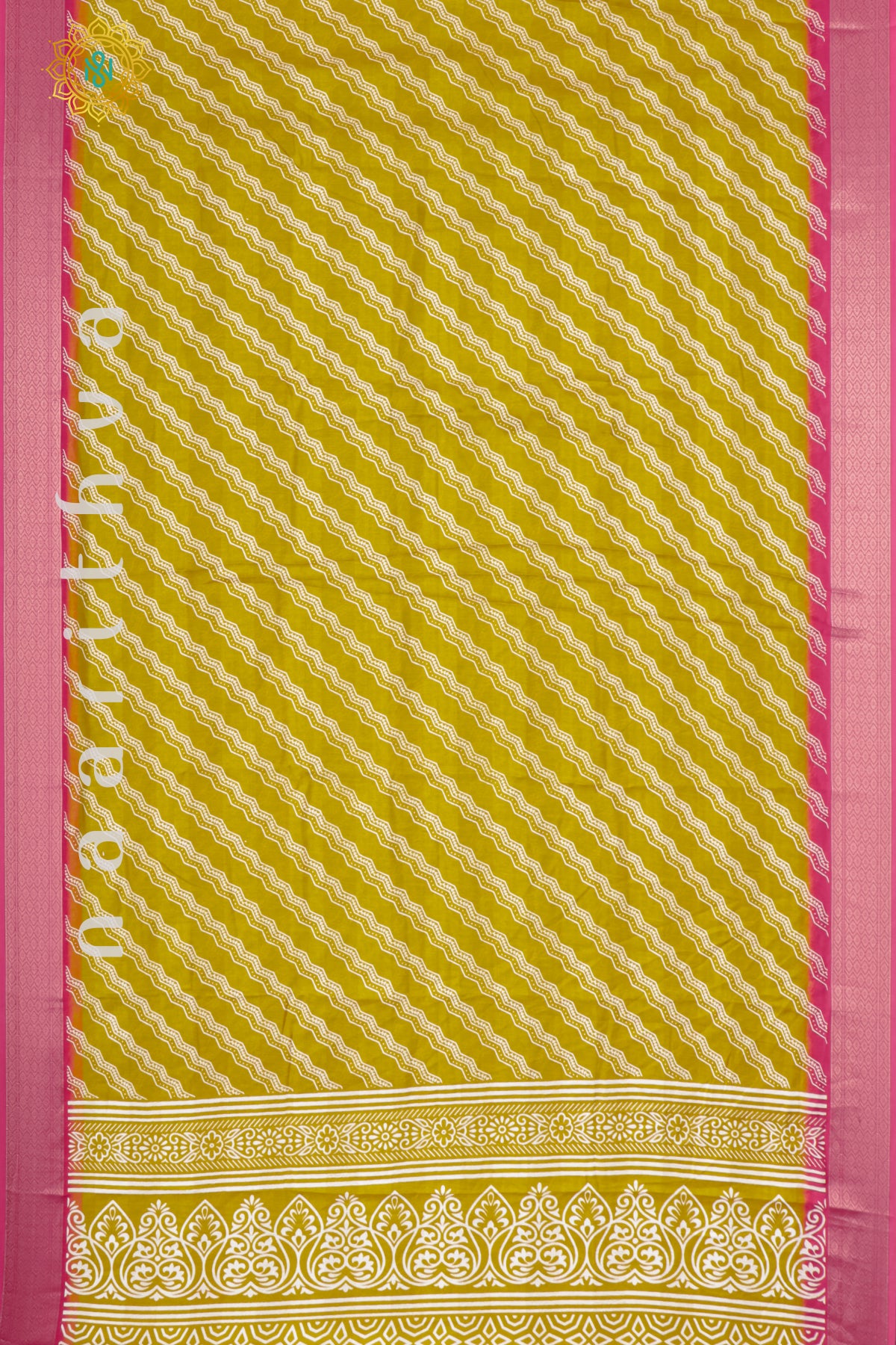 MUSTARD WITH PINK - SEMI GEORGETTE