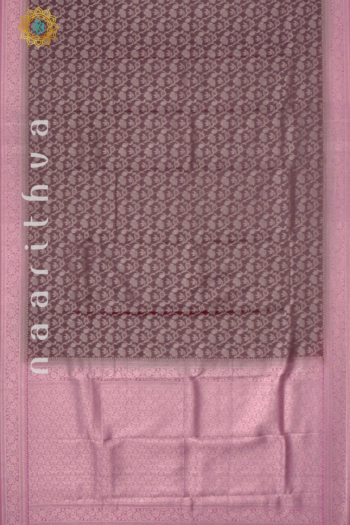 BROWN WITH PINK - SEMI TISSUE GEORGETTE