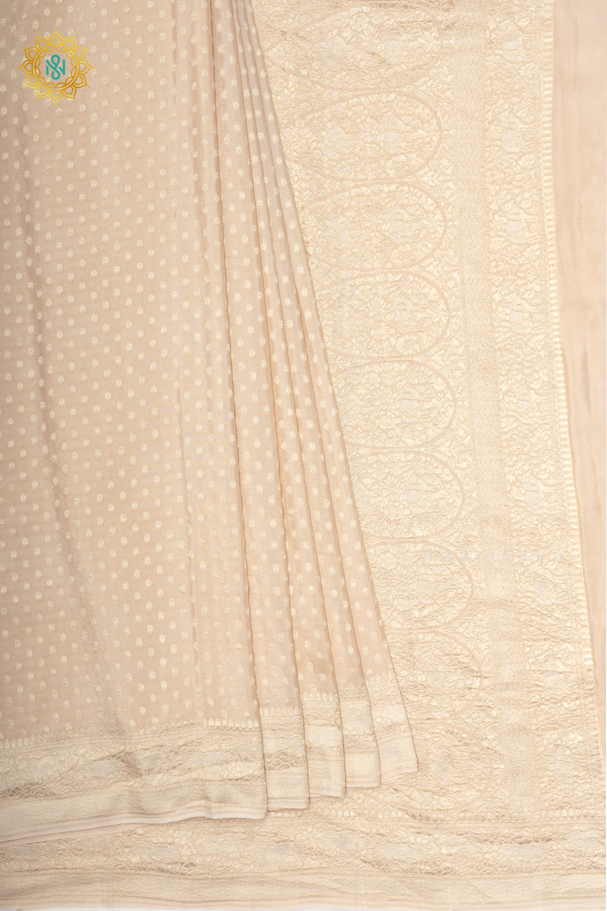 OFF WHITE - PURE BANARASI CREPE SILK