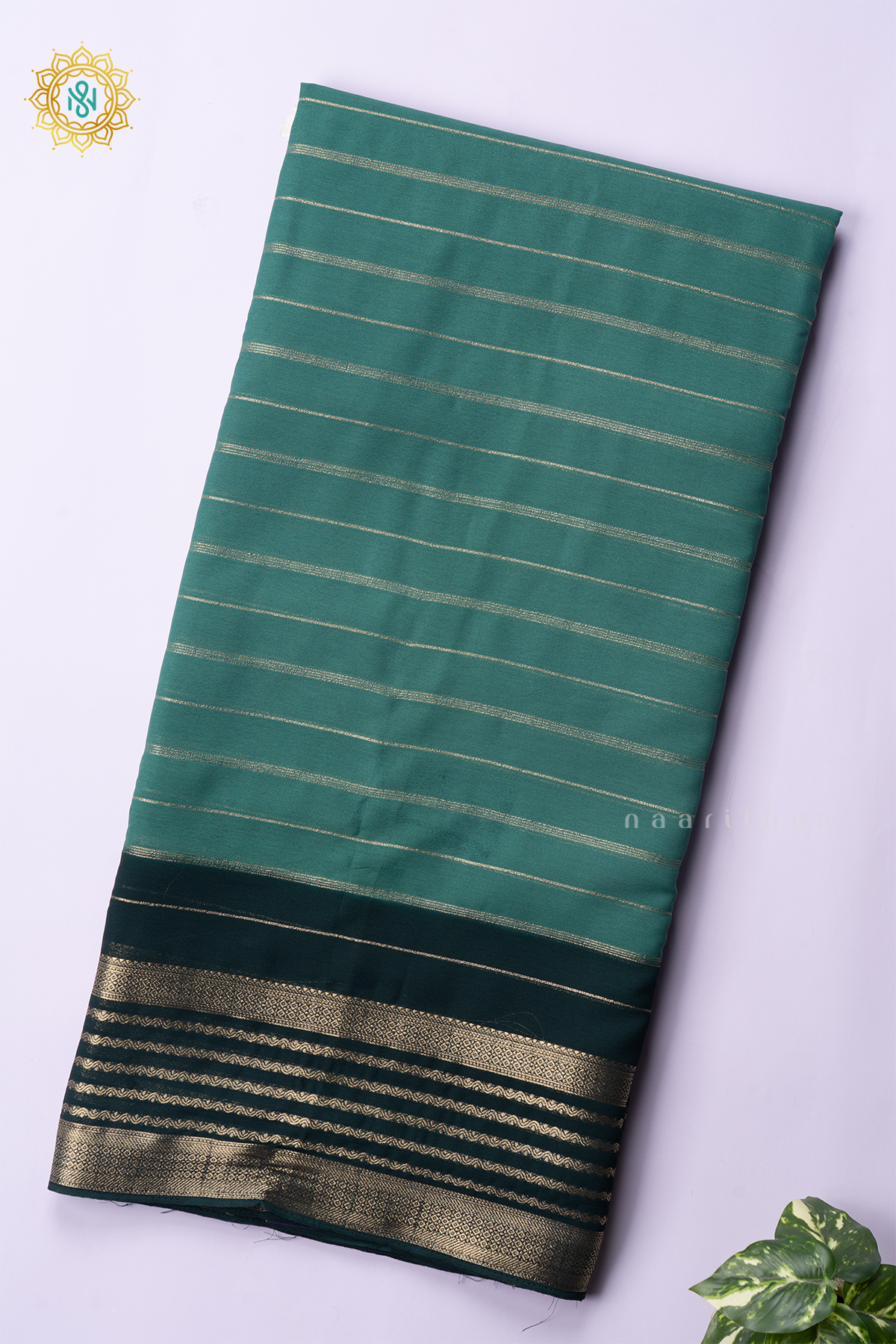 SAGE GREEN WITH BOTTLE GREEN - SEMI GEORGETTE