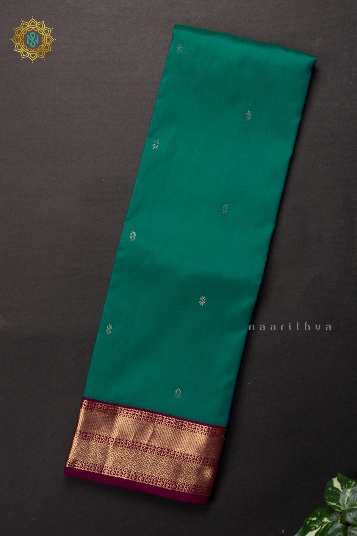 AQUA GREEN WITH MAGENTA - PURE KANJIVARAM SILK