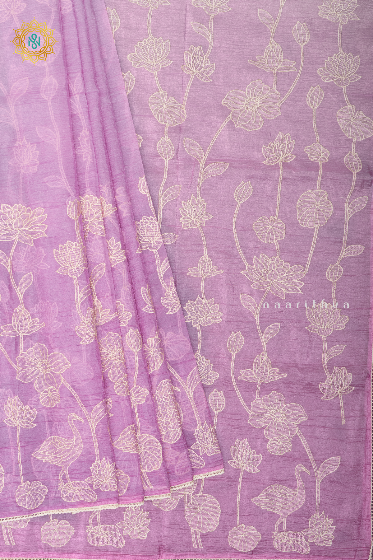 LIGHT PINK - CRUSH TISSUE WITH EMBROIDERY