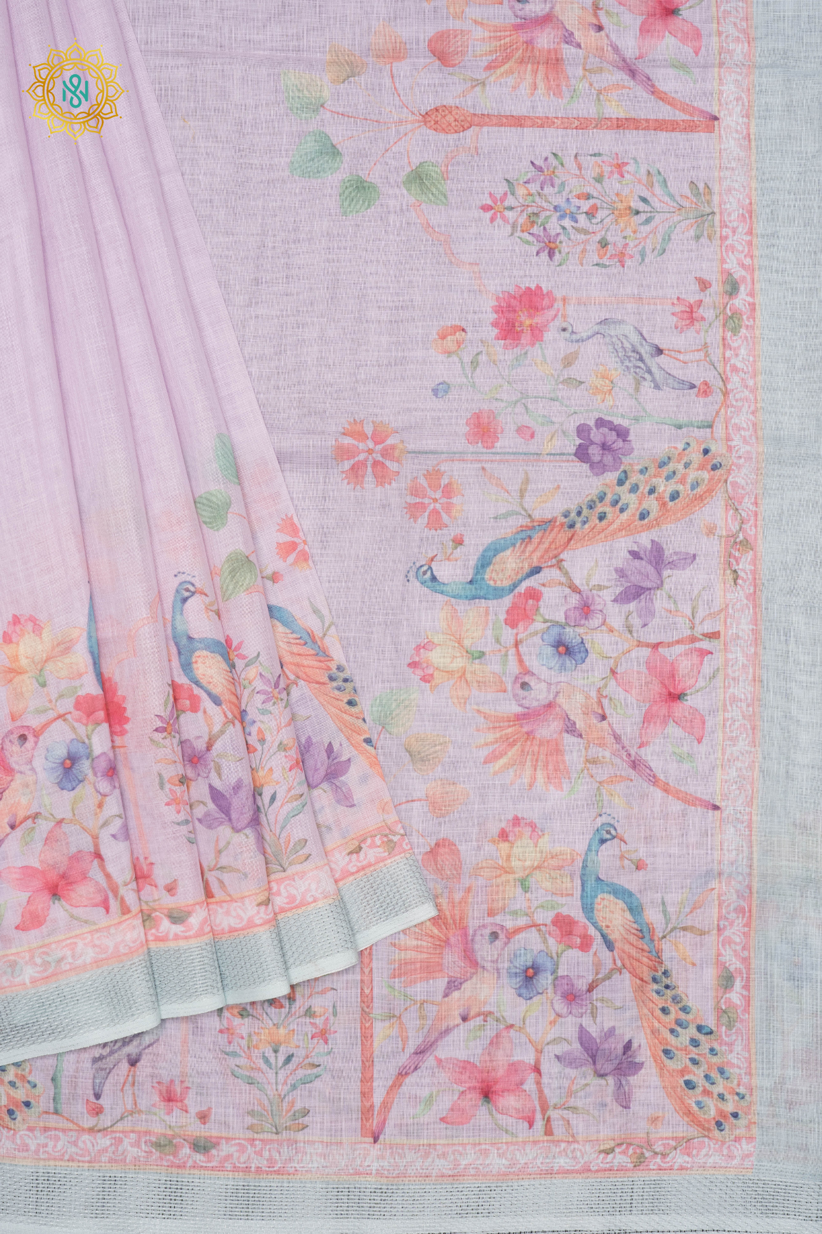 LAVENDER WITH GREEN - LINEN BY COTTON