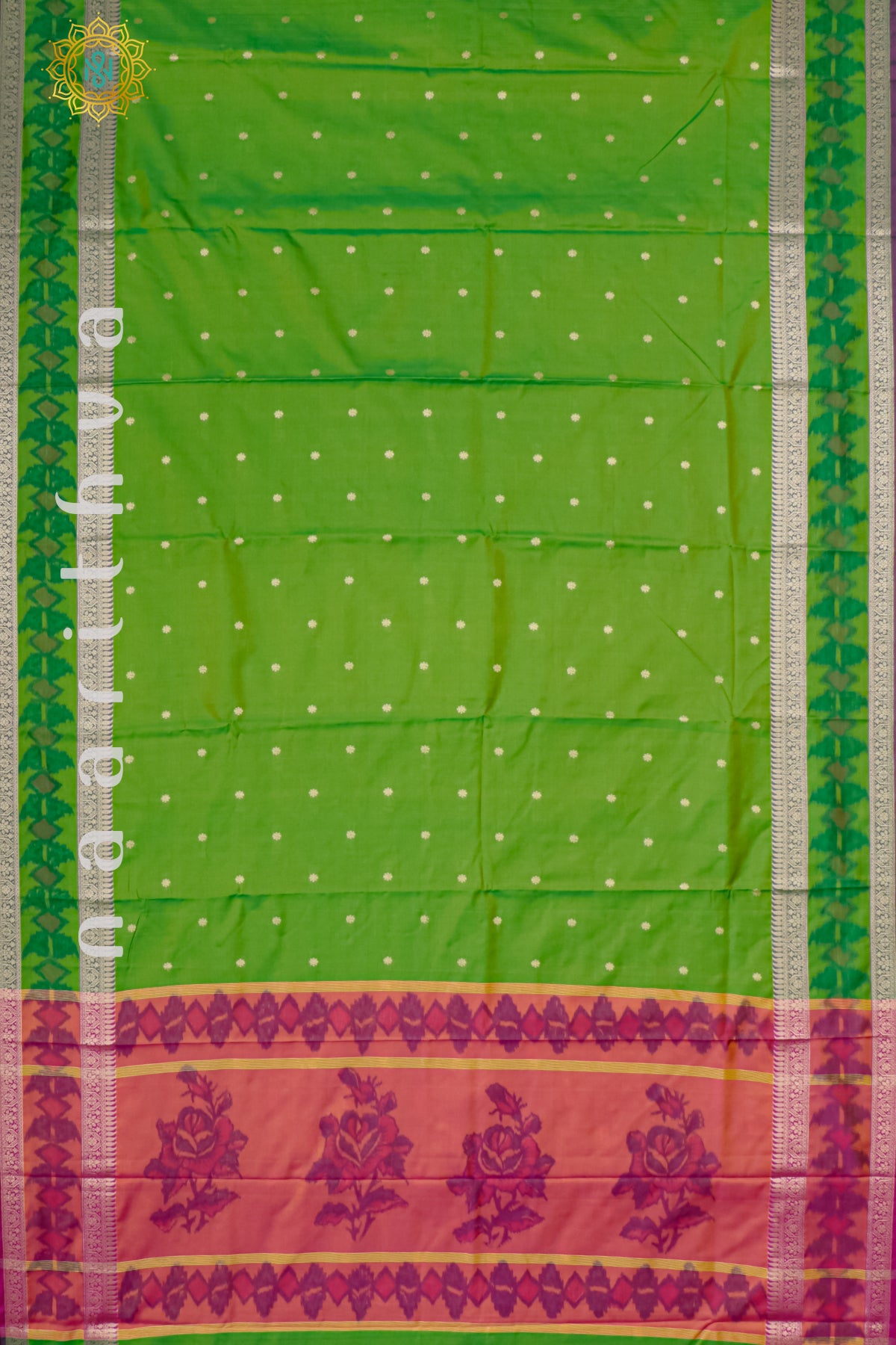 GREEN WITH PINK - SEMI KANCHI