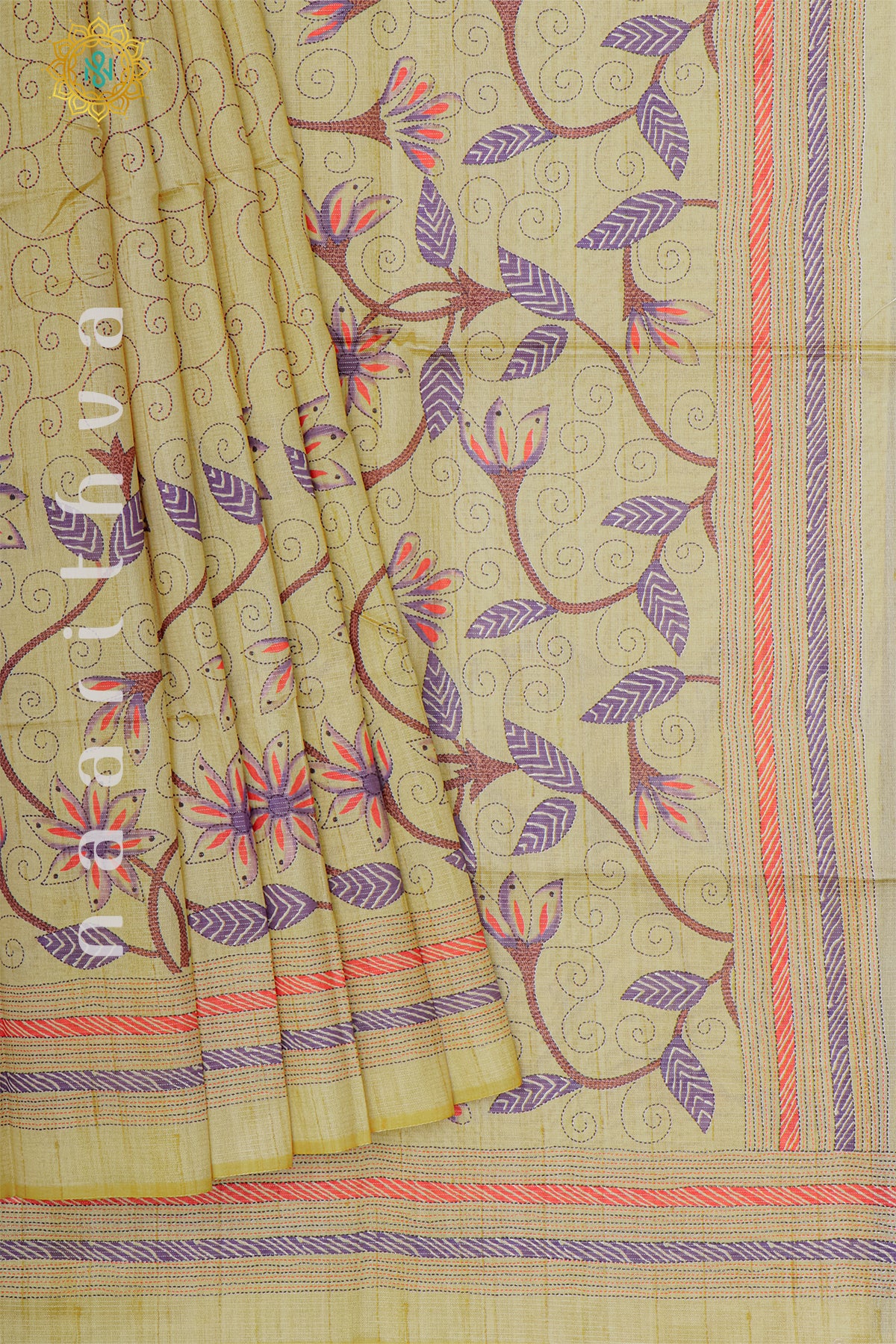 BEIGE - SEMI TUSSAR SILK