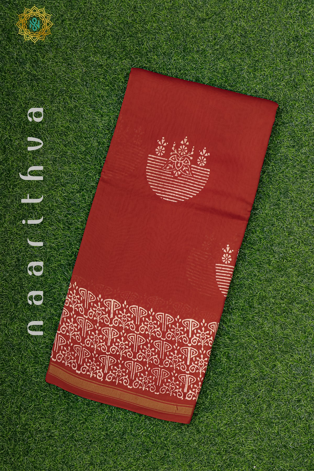 RUST ORANGE - CHANDERI COTTON