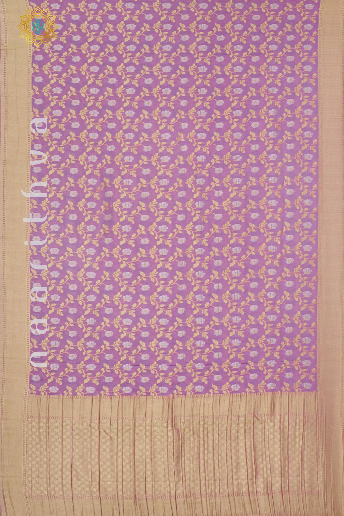 PINKISH LAVENDER WITH MAGENTA - SEMI CREPE GEORGETTE