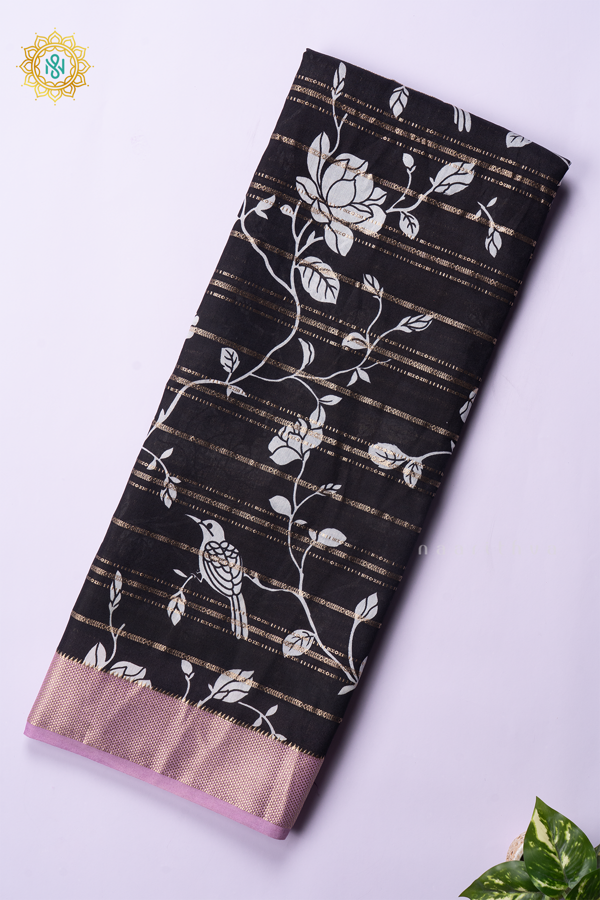 BLACK WITH LAVENDER - BUTTER CREPE