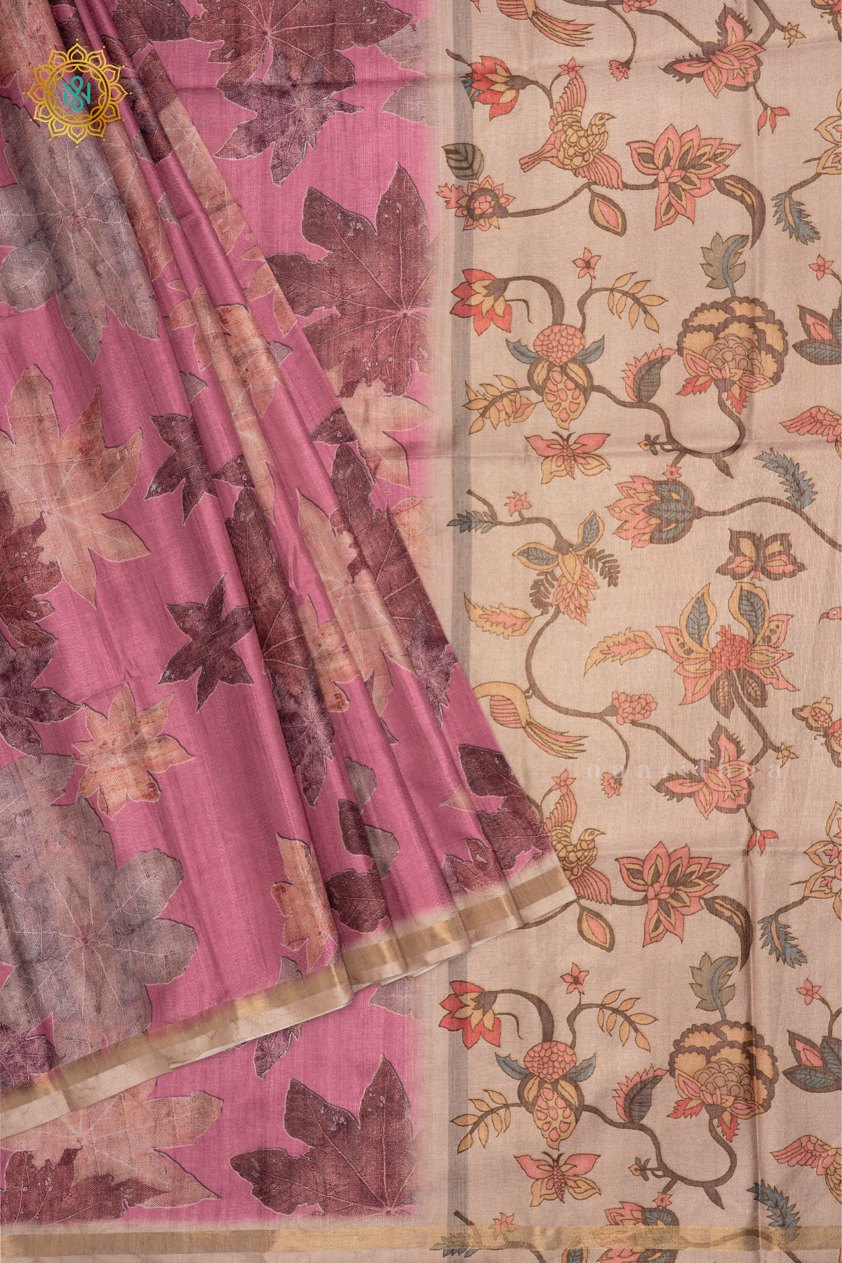 PINKISH LAVENDER - SEMI KOTHA CREPE