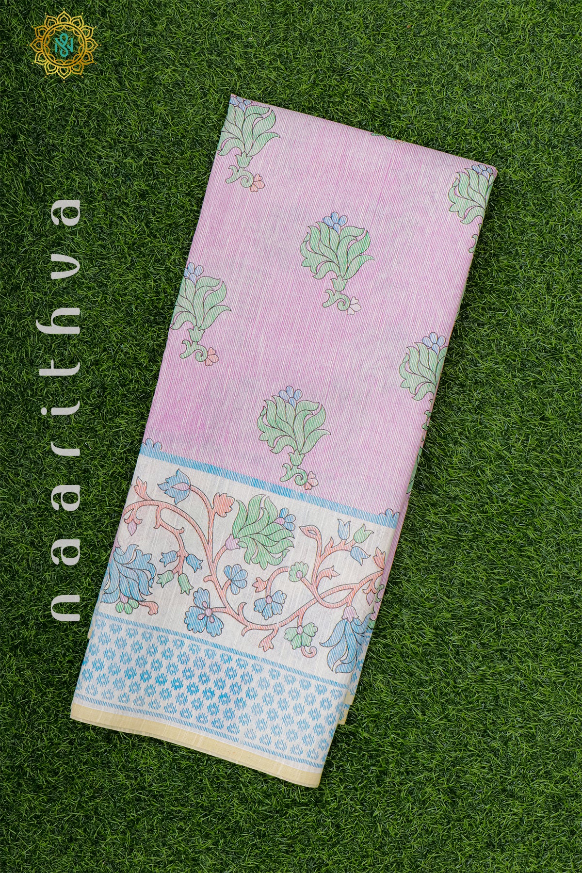 PINK WITH WHITE - JUTE COTTON