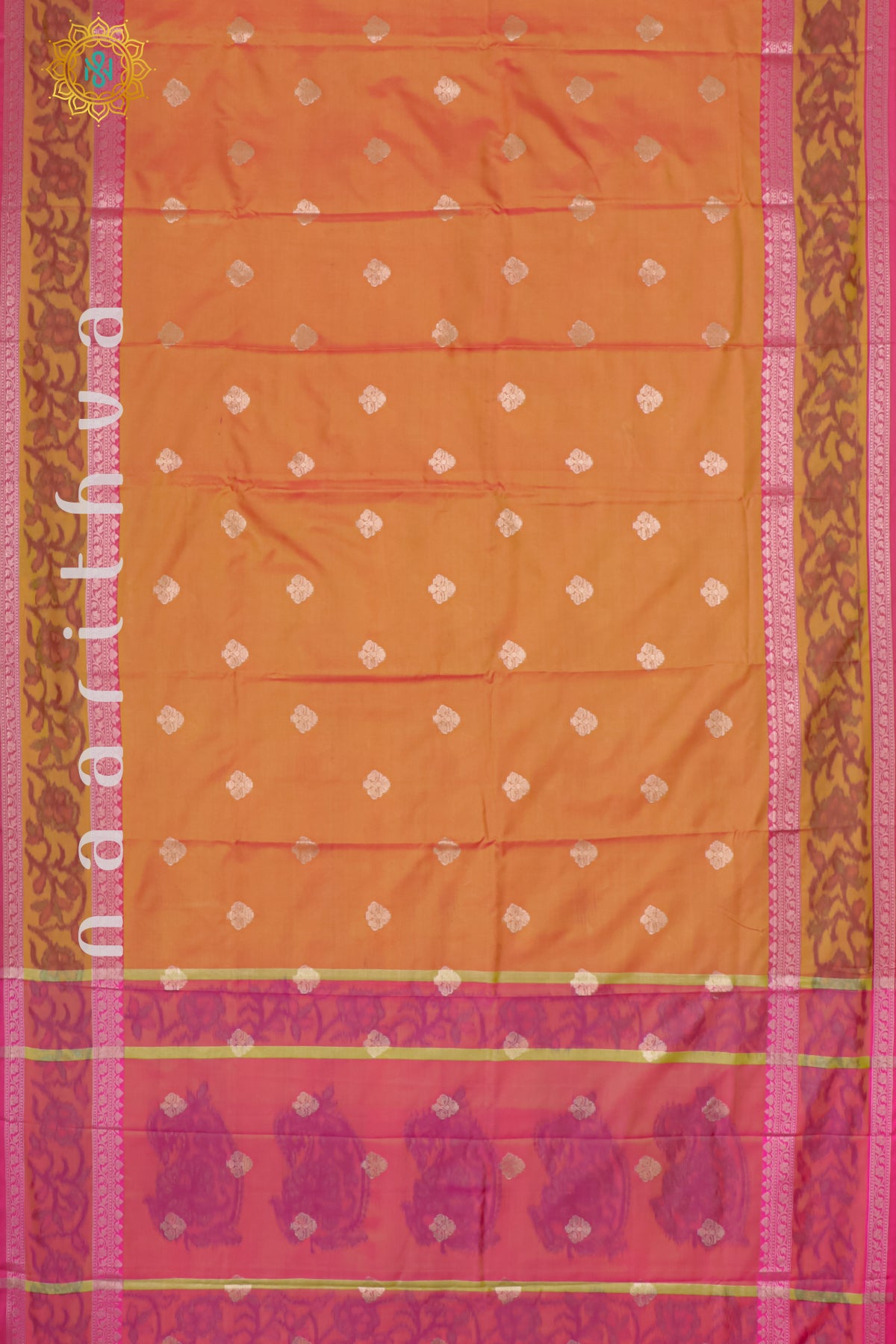 ORANGE WITH PINK - SEMI KANCHI