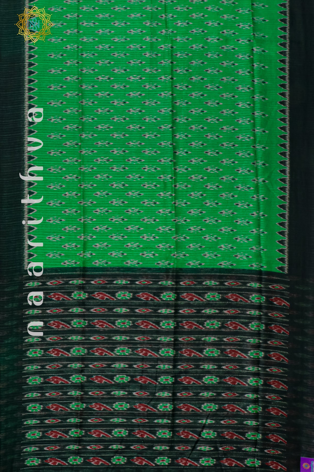 GREEN WITH BOTTLE GREEN - JUTE COTTON