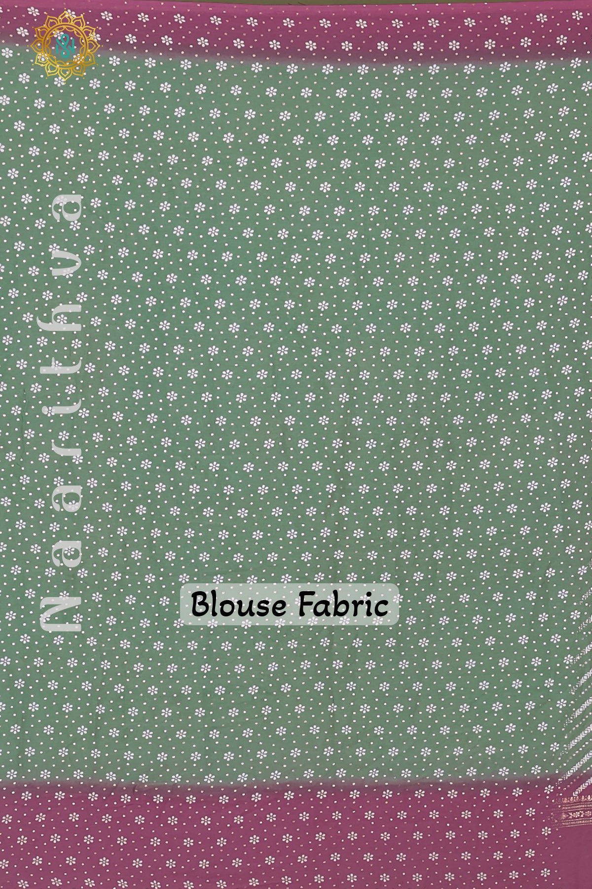 GREEN WITH PINK - CRUSHED CHIFFON