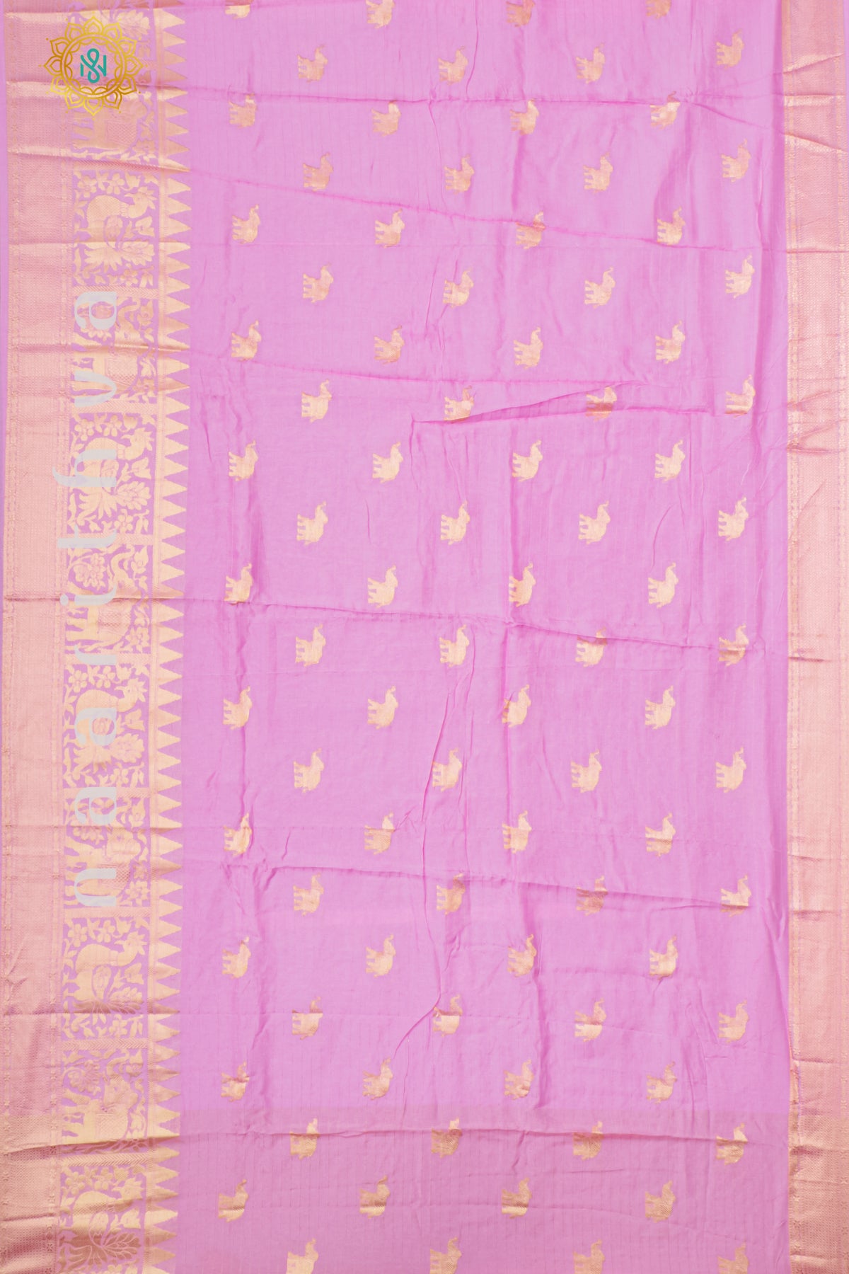 LIGHT PINK WITH RANI PINK - DOLA SILK