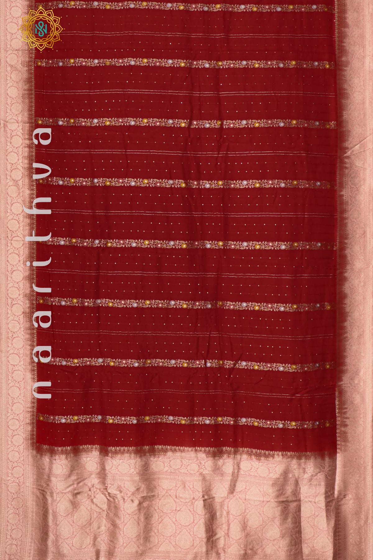 RED WITH PEACH - DOLA SILK