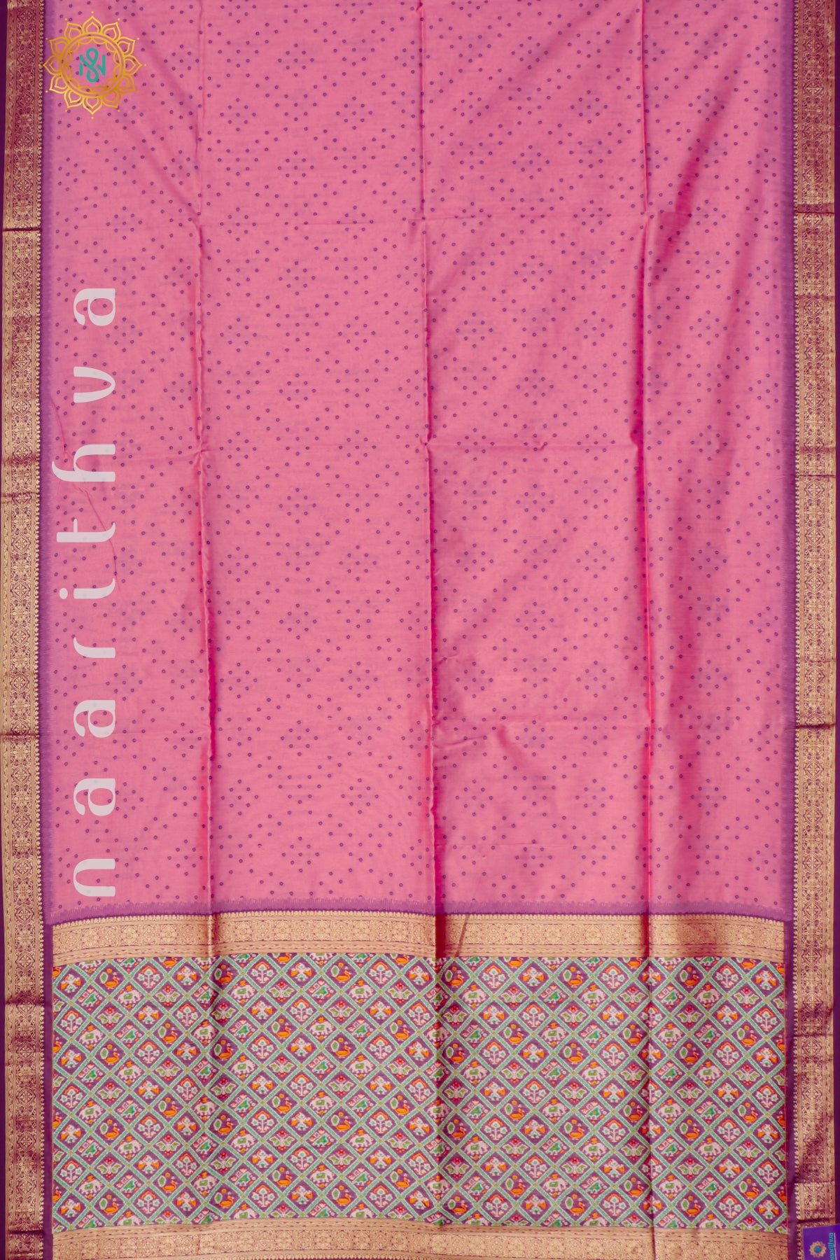 LIGHT PINK WITH WINE - SILK COTTON