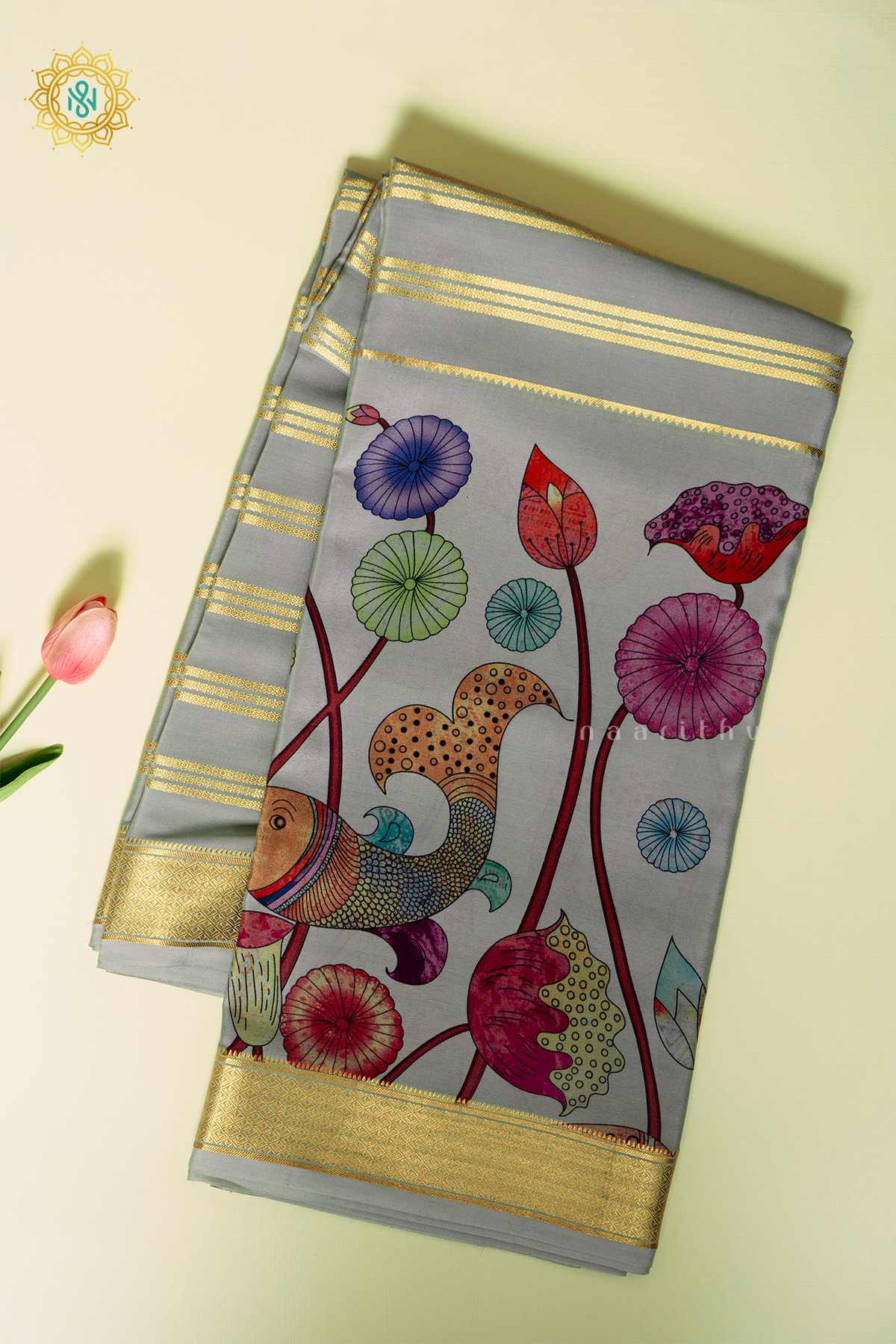 GREY - PURE MYSORE CREPE SILK