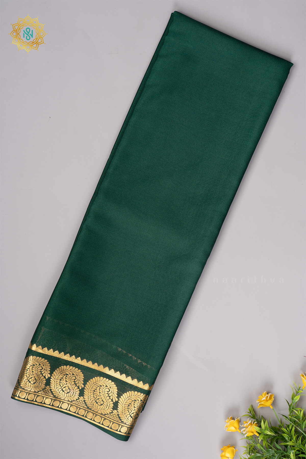 GREEN - PURE MYSORE CREPE SILK