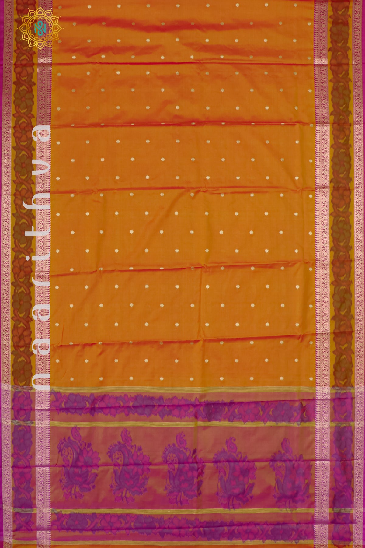 ORANGE WITH PINK - SEMI KANCHI