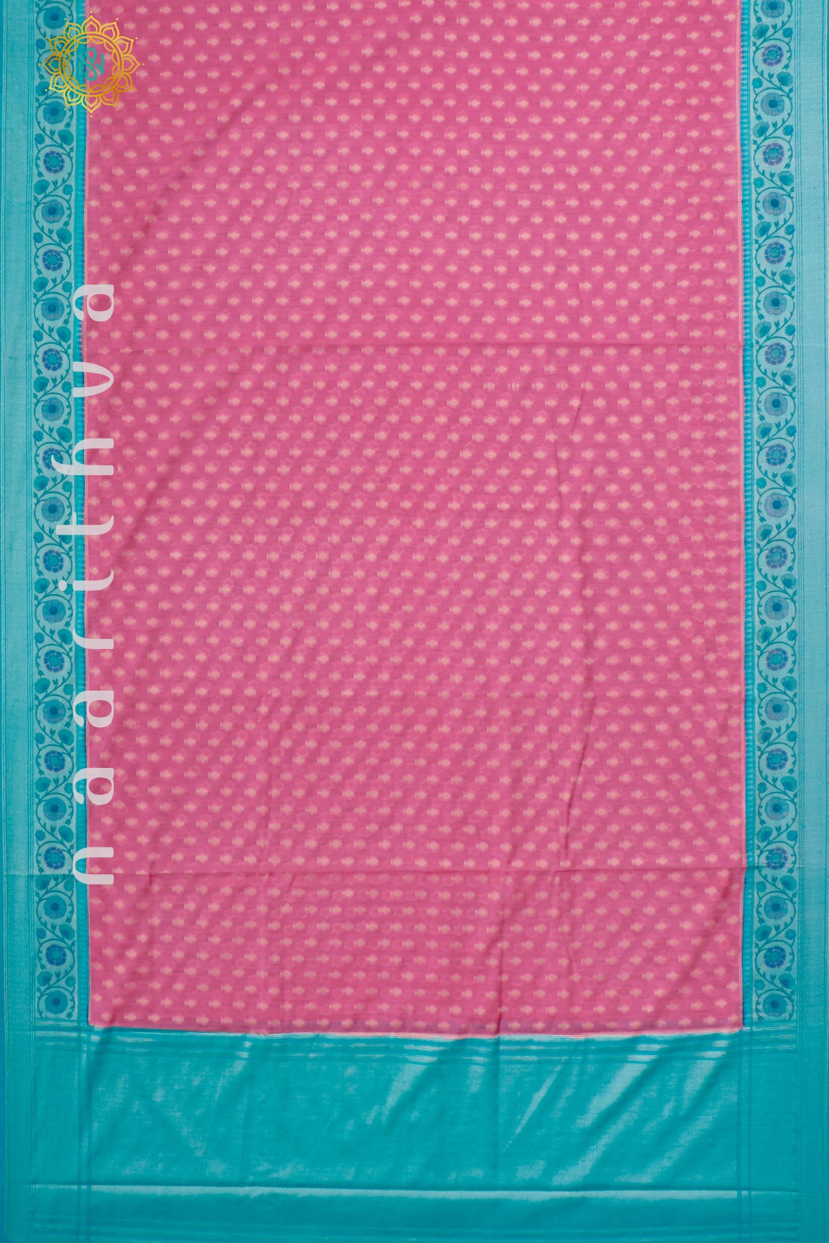 PINK WITH BLUE - JUTE COTTON