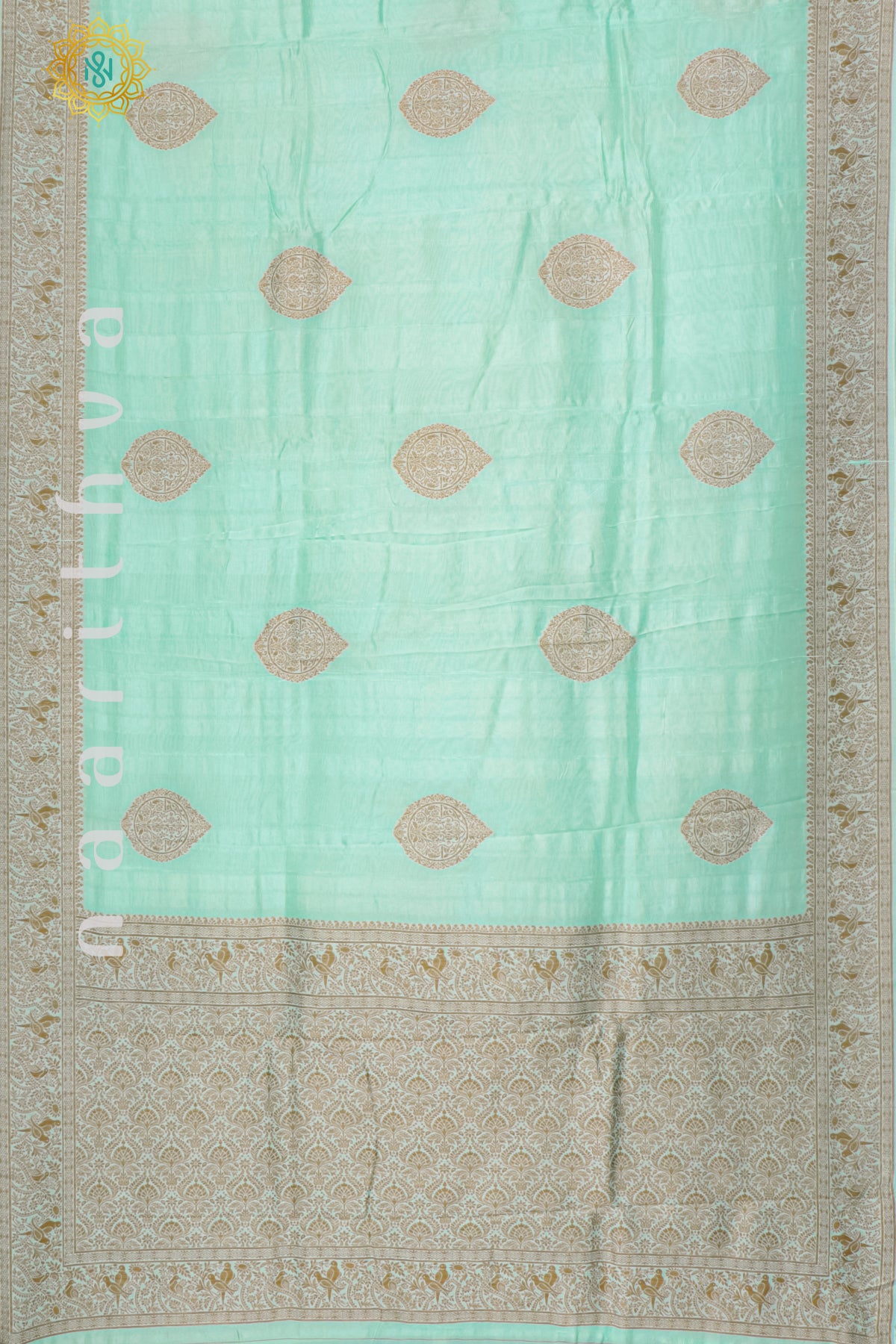 AQUA GREEN - SEMI RAW SILK