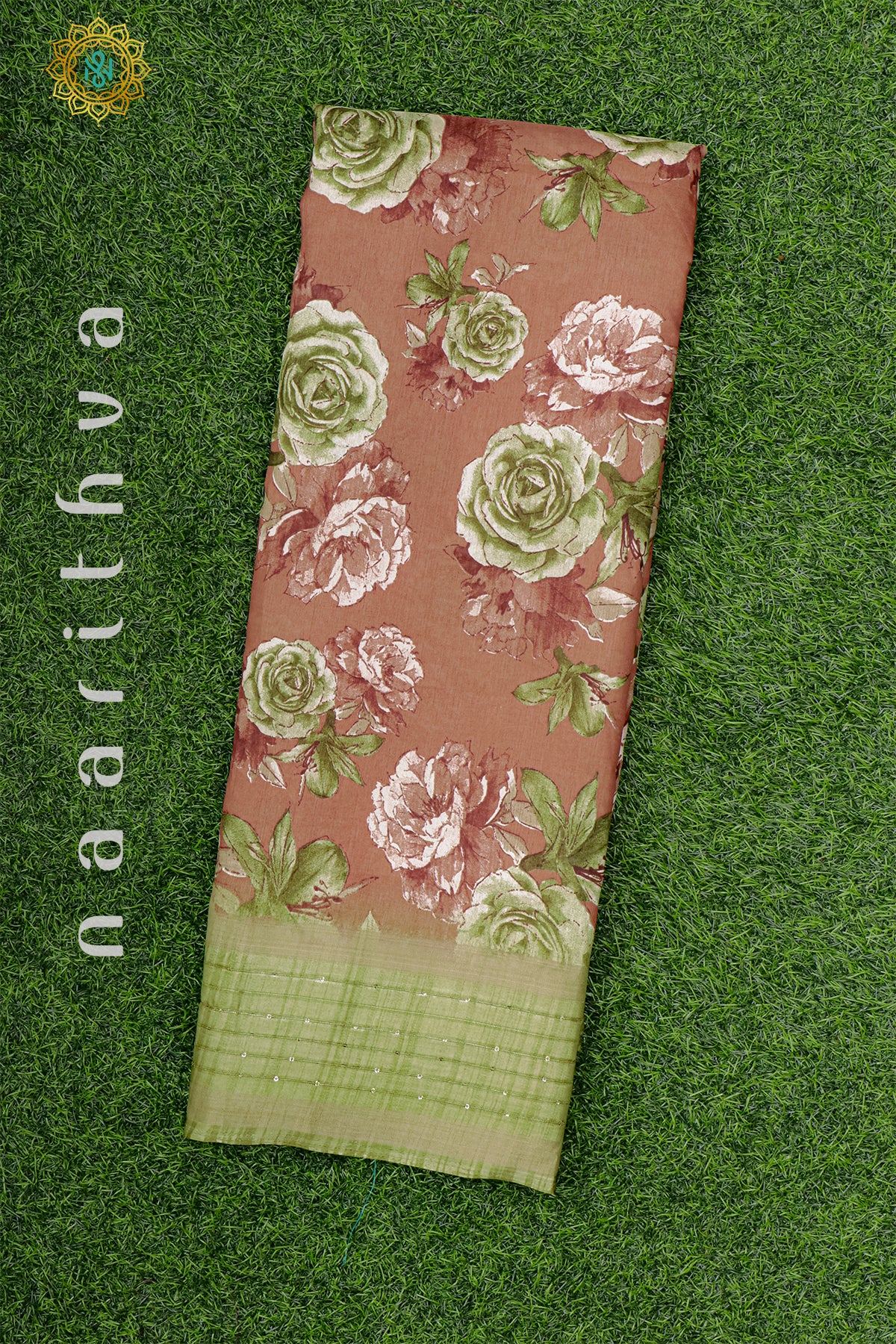 BROWN WITH GREEN - DOLA SILK