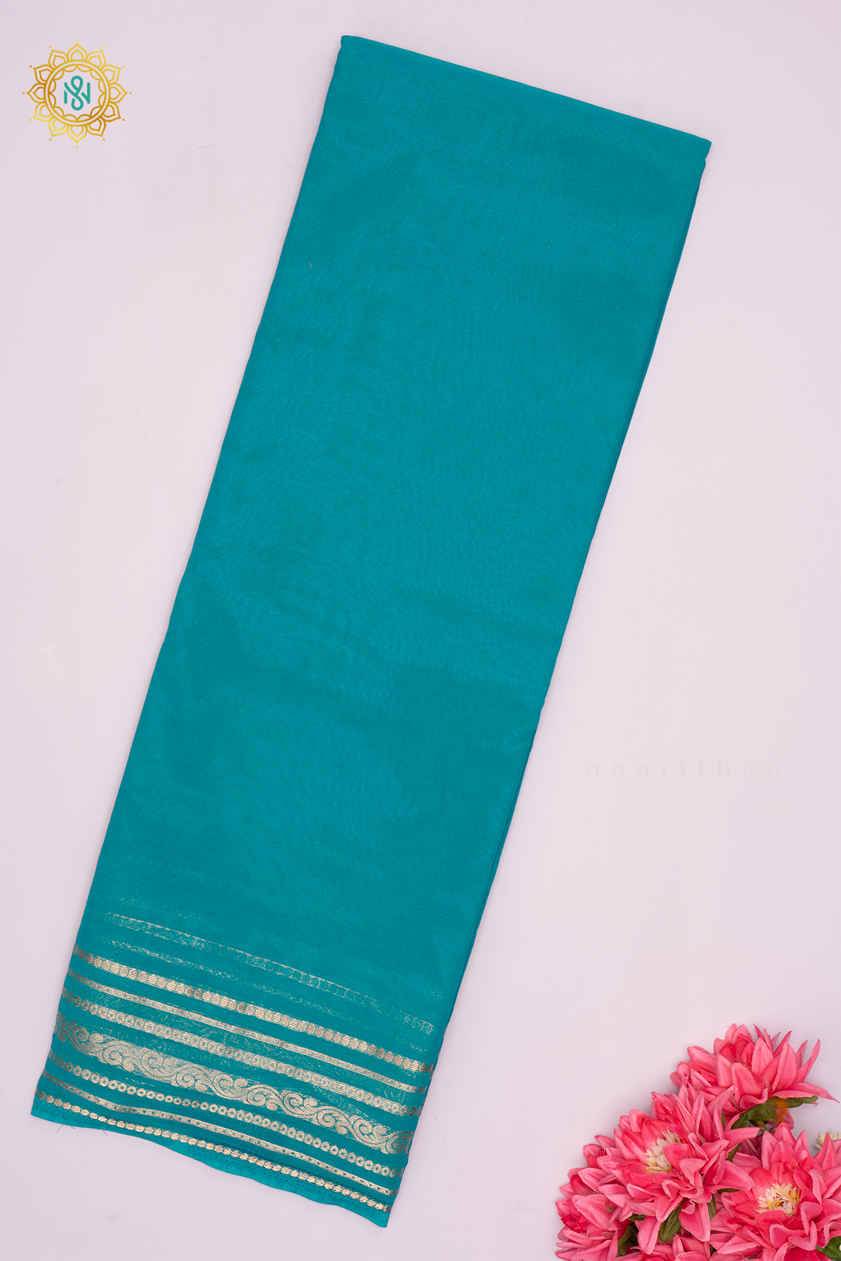 BLUE - SEMI MYSORE CREPE SILK