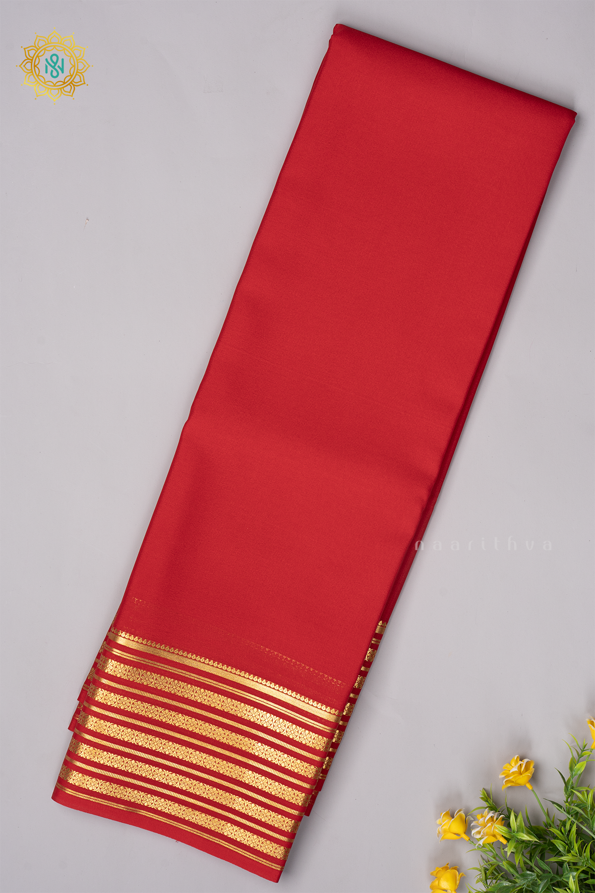 RED - PURE MYSORE CREPE SILK