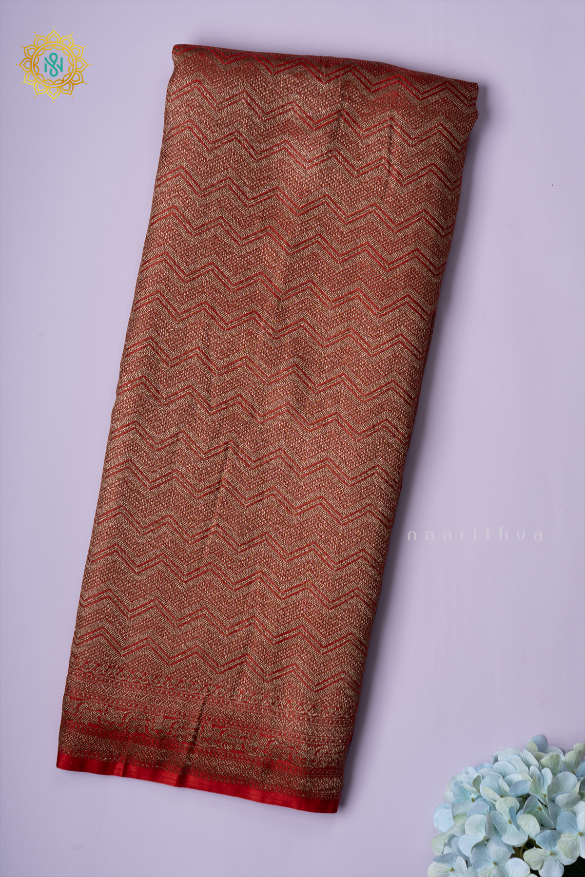 RED - SATIN  BANARASI