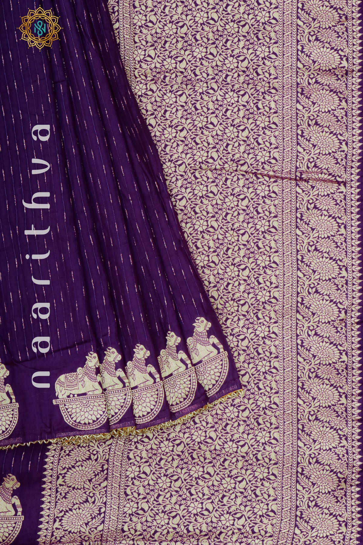 YELLOW WITH PURPLE - DOLA SILK