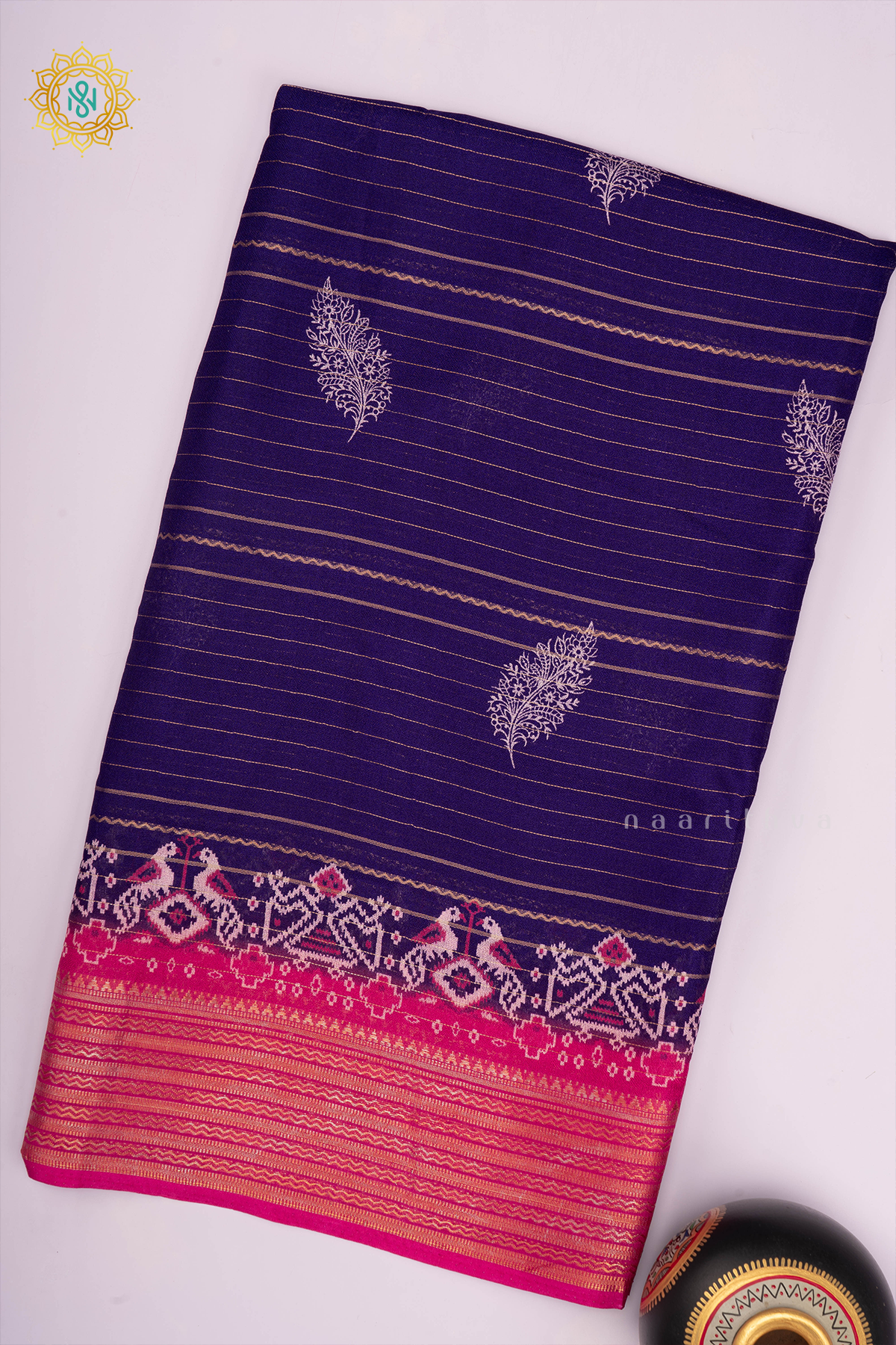 PURPLE WITH PINK - SEMI GEORGETTE