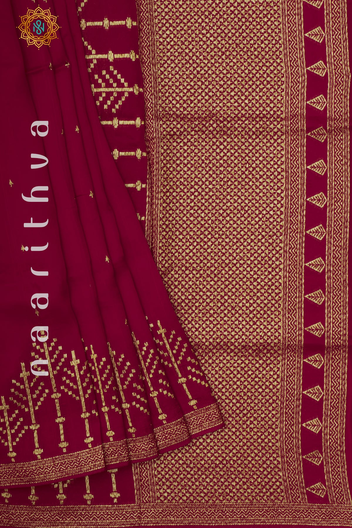 PINKISH RED - SEMI BANARASI RAW SILK