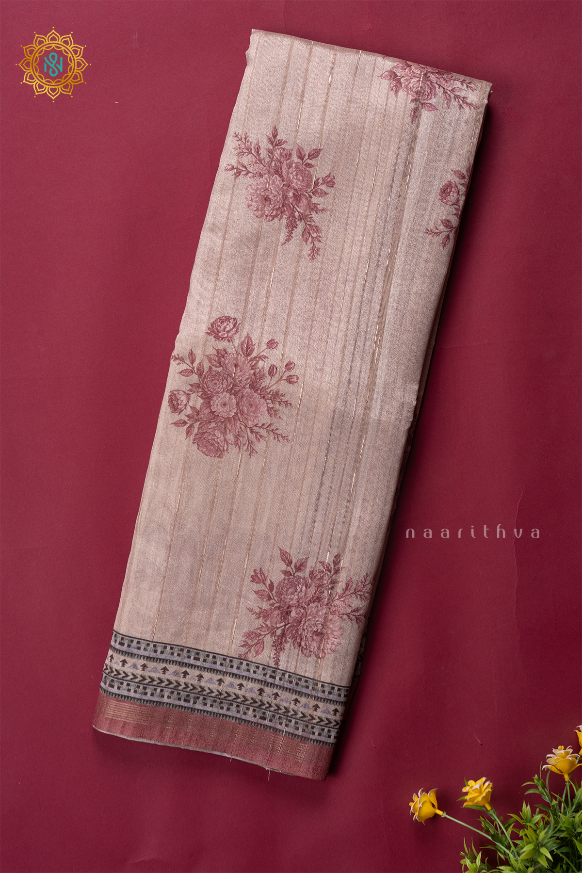 BEIGE WITH GREY - SEMI TUSSAR