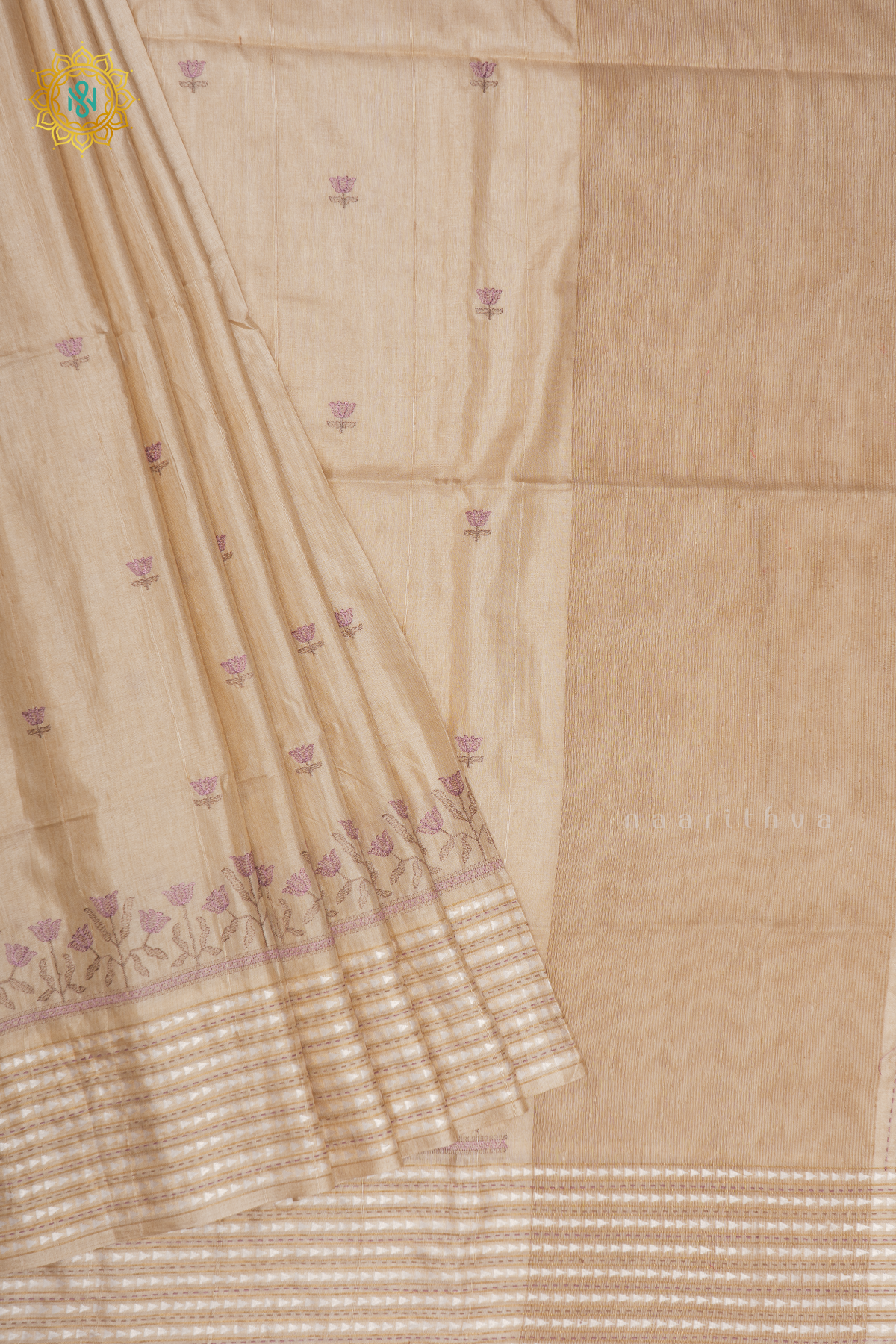BEIGE WITH LAVENDER - KOTHA TUSSAR