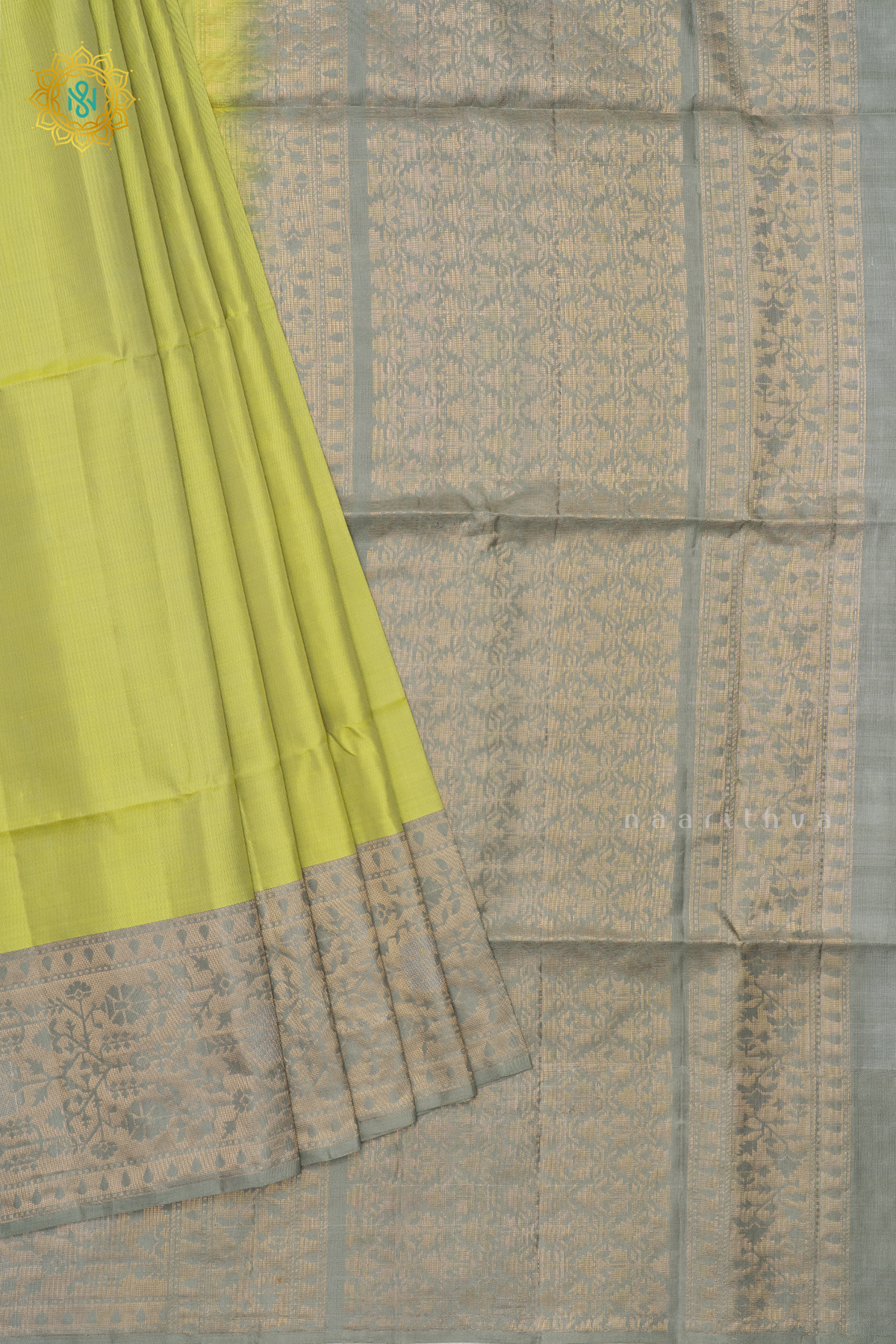 PARROT GREEN WITH PISTA GREEN - PURE KANJIVARAM SOFT SILK