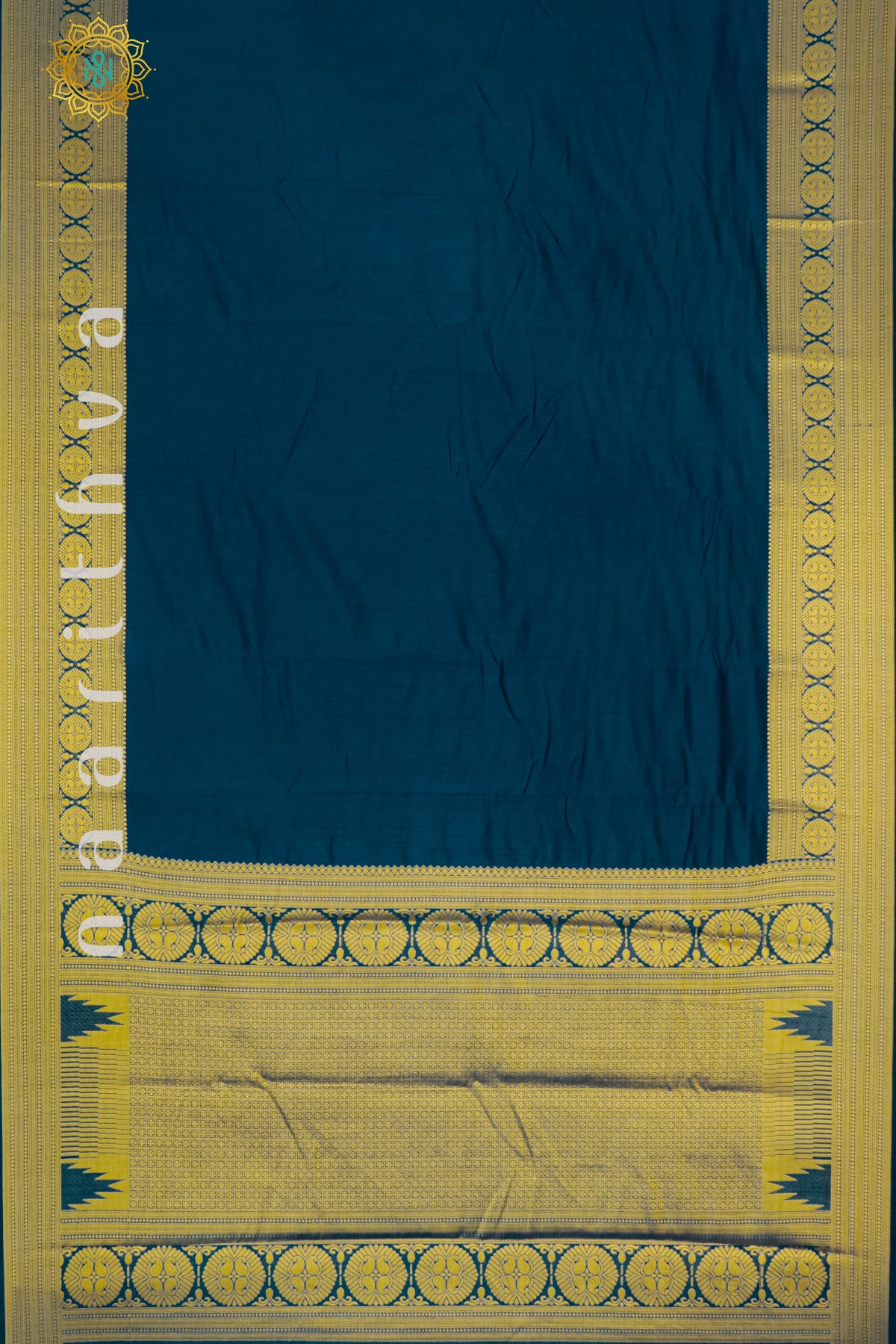 PEACOCK BLUE - SEMI RAW SILK