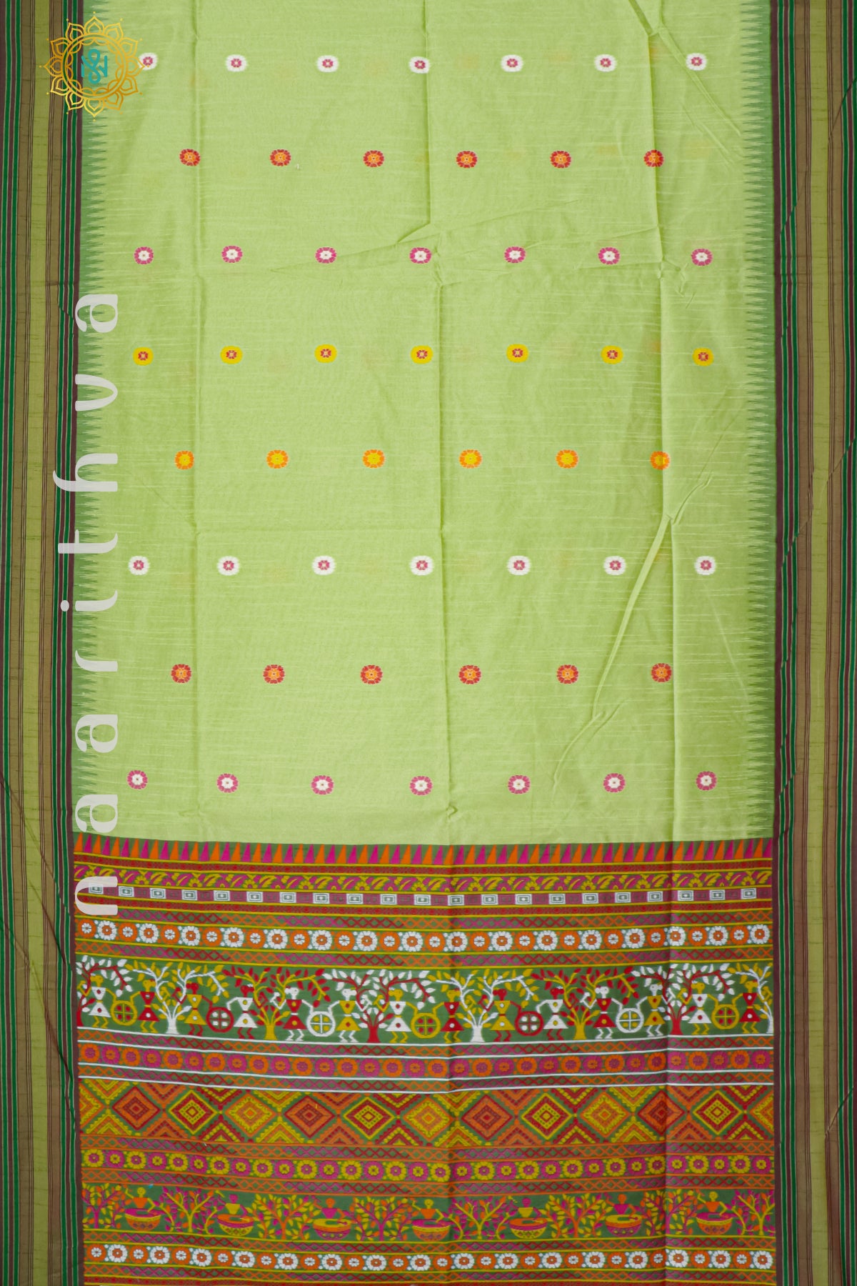 PISTA GREEN WITH GREEN - POLY COTTON