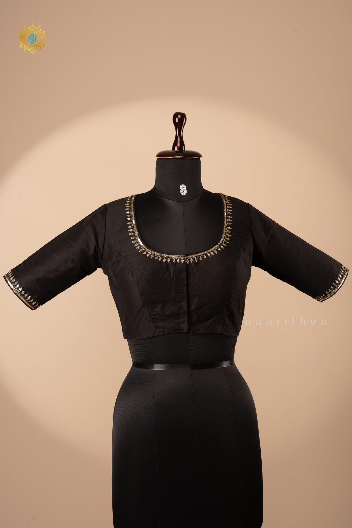 BLACK - COTTON SILK READYMADE BLOUSE